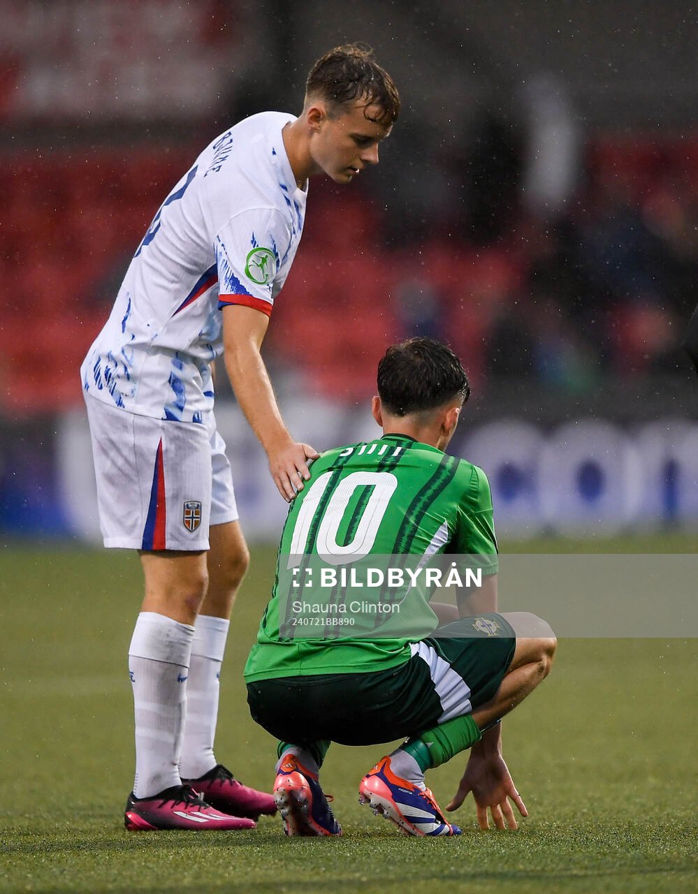 Filip Loftesnes-Bjune of Norway consoles Dylan Stitt