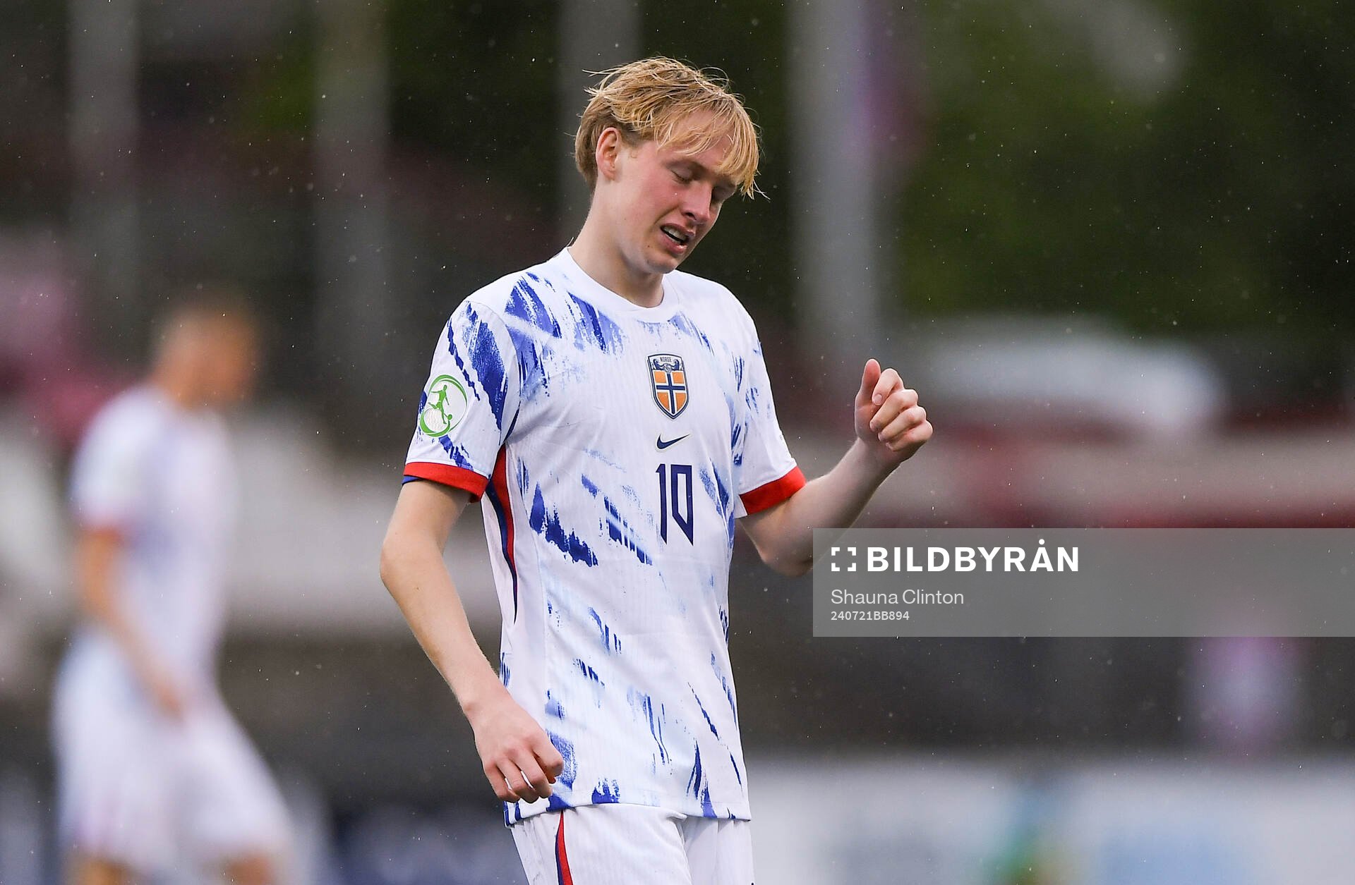 Sondre Granaas of Norway reacts to a missed chance