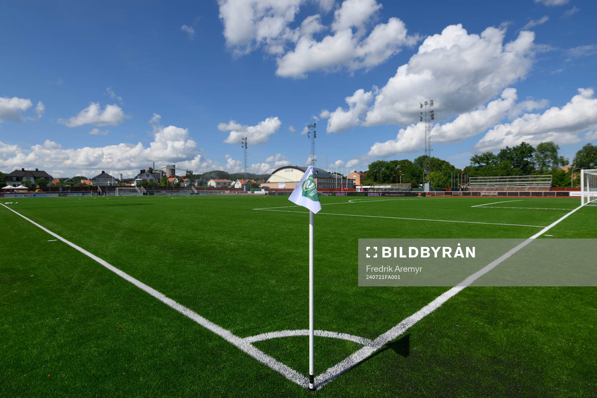 Vybild Södermalms IP fotbollsmatchen i Superettan mellan