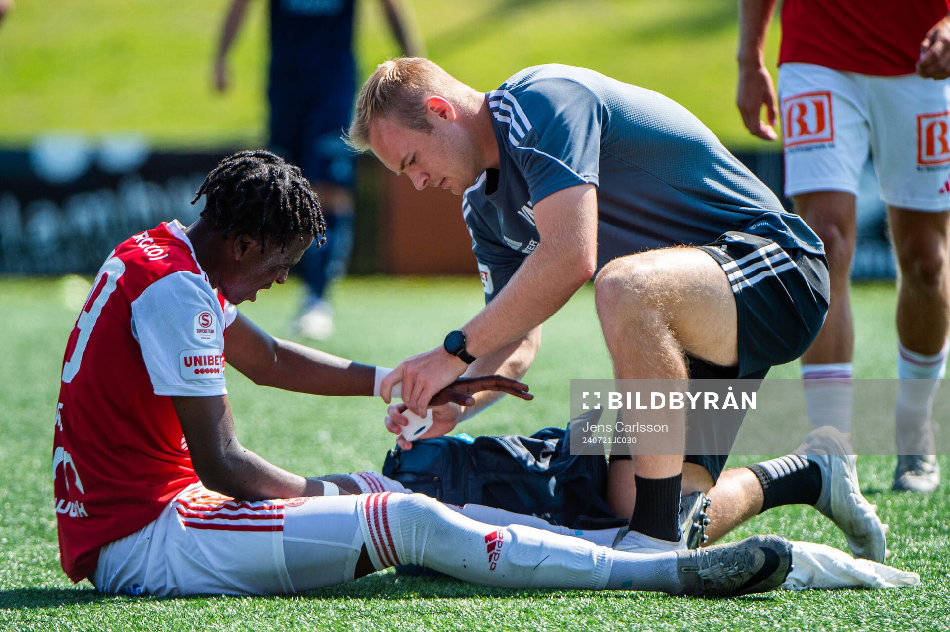 Sandvikens IFs Calvin Kabuye har ont