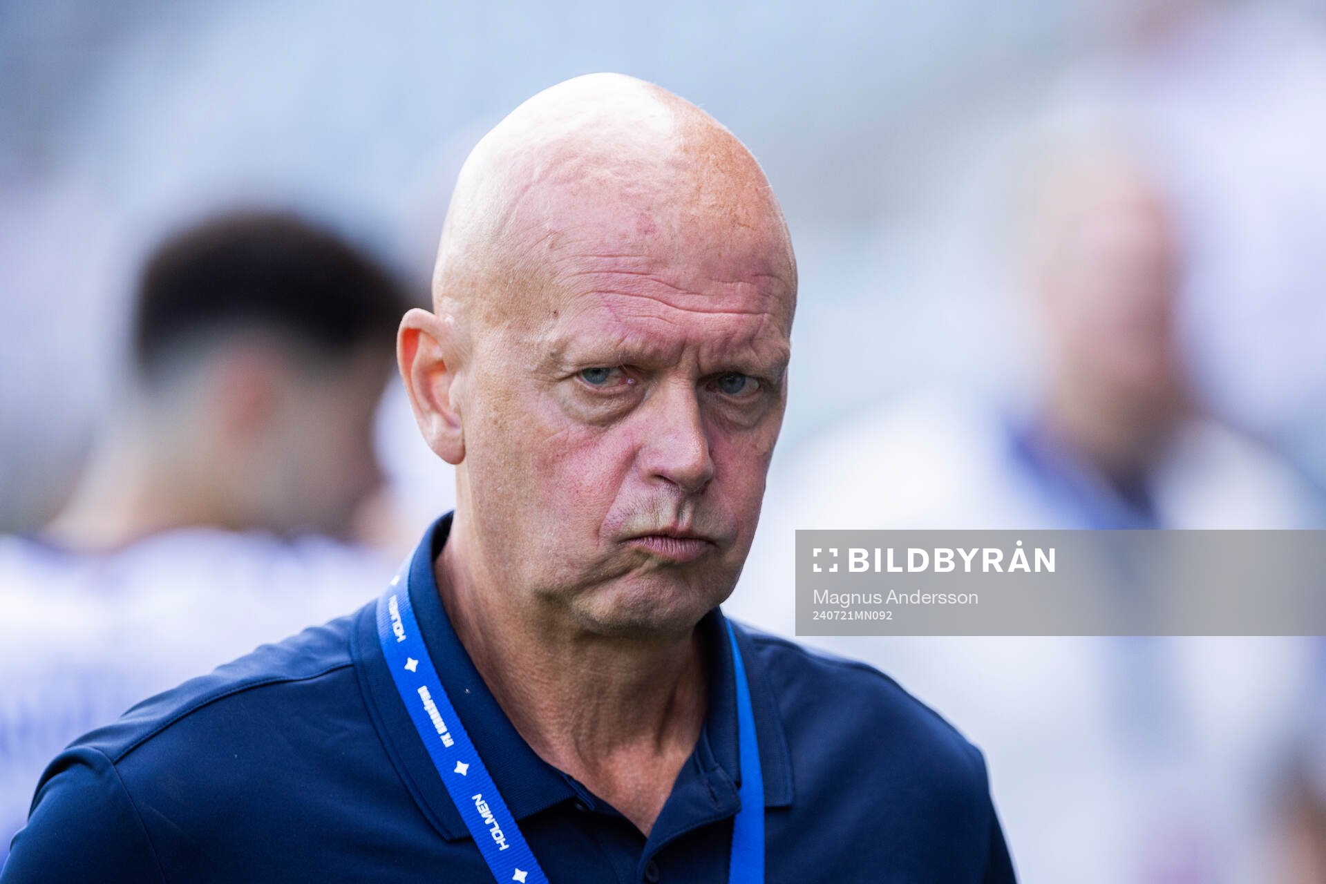 IFK Norrköpings sportchef Tony Martinsson under fotbollsmatchen i Allsvenskan mellan IFK Norrköping och Halmstad den 21 juli 2024 i Norrköping.