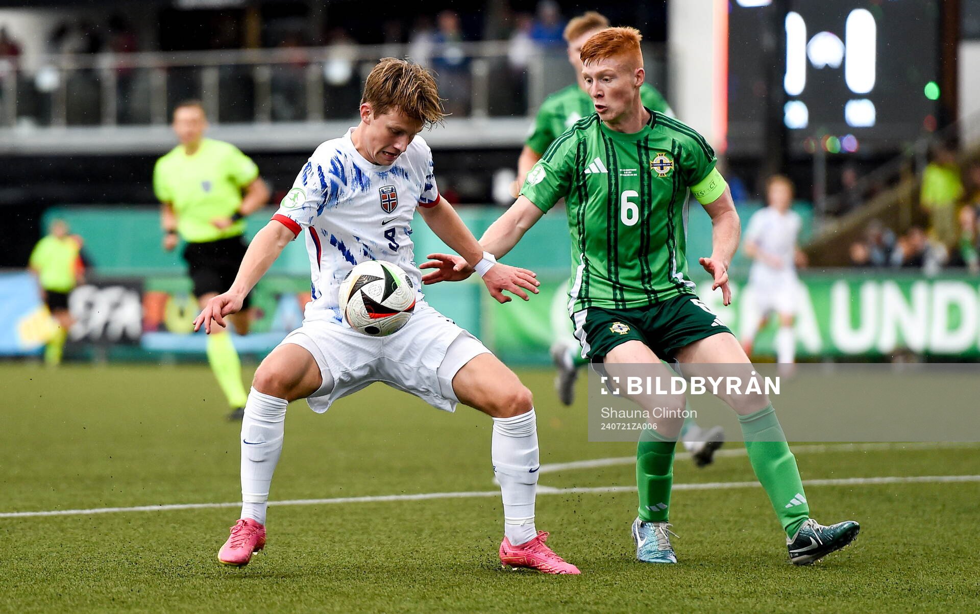 Benjamin Faraas of Norway in action against Gallagher