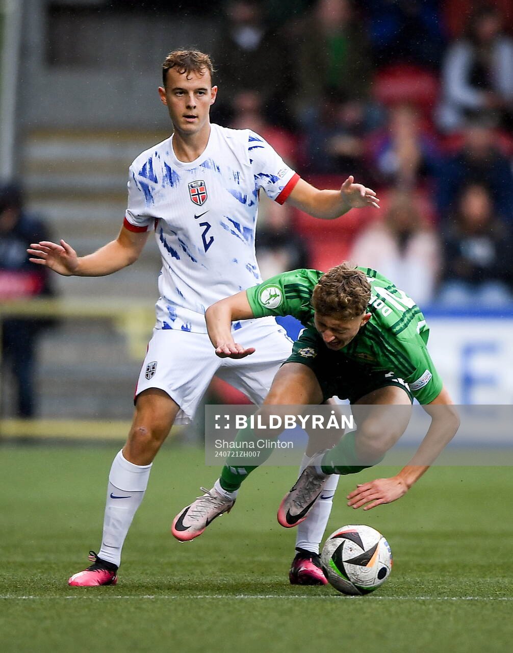Filip Loftesnes-Bjune of Norway in action against Aodhan