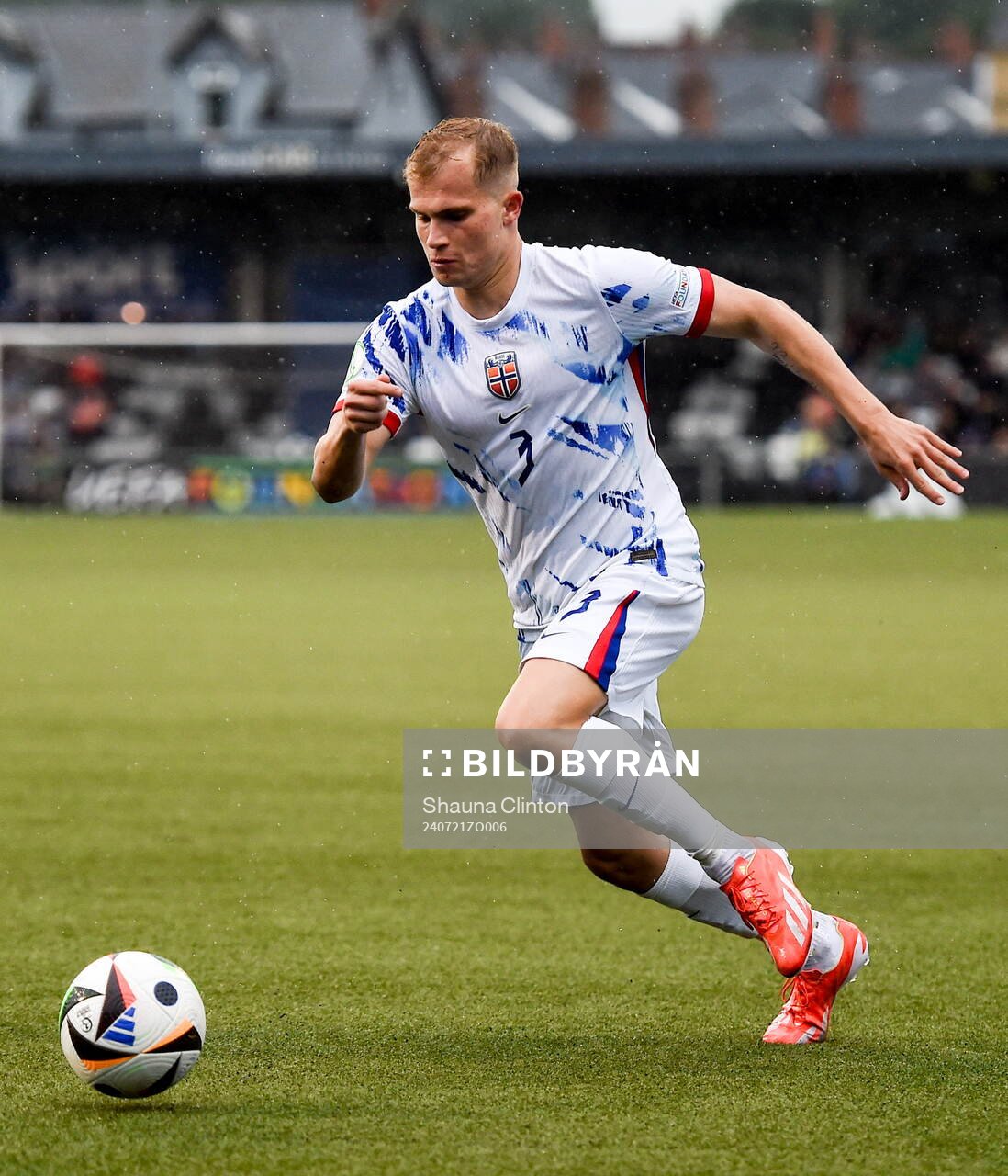 Alexander Andresen of Norway during the UEFA European Under-19 Championship group stage football match between Northern Ireland and Norway on July 21, 2024 in Belfast.