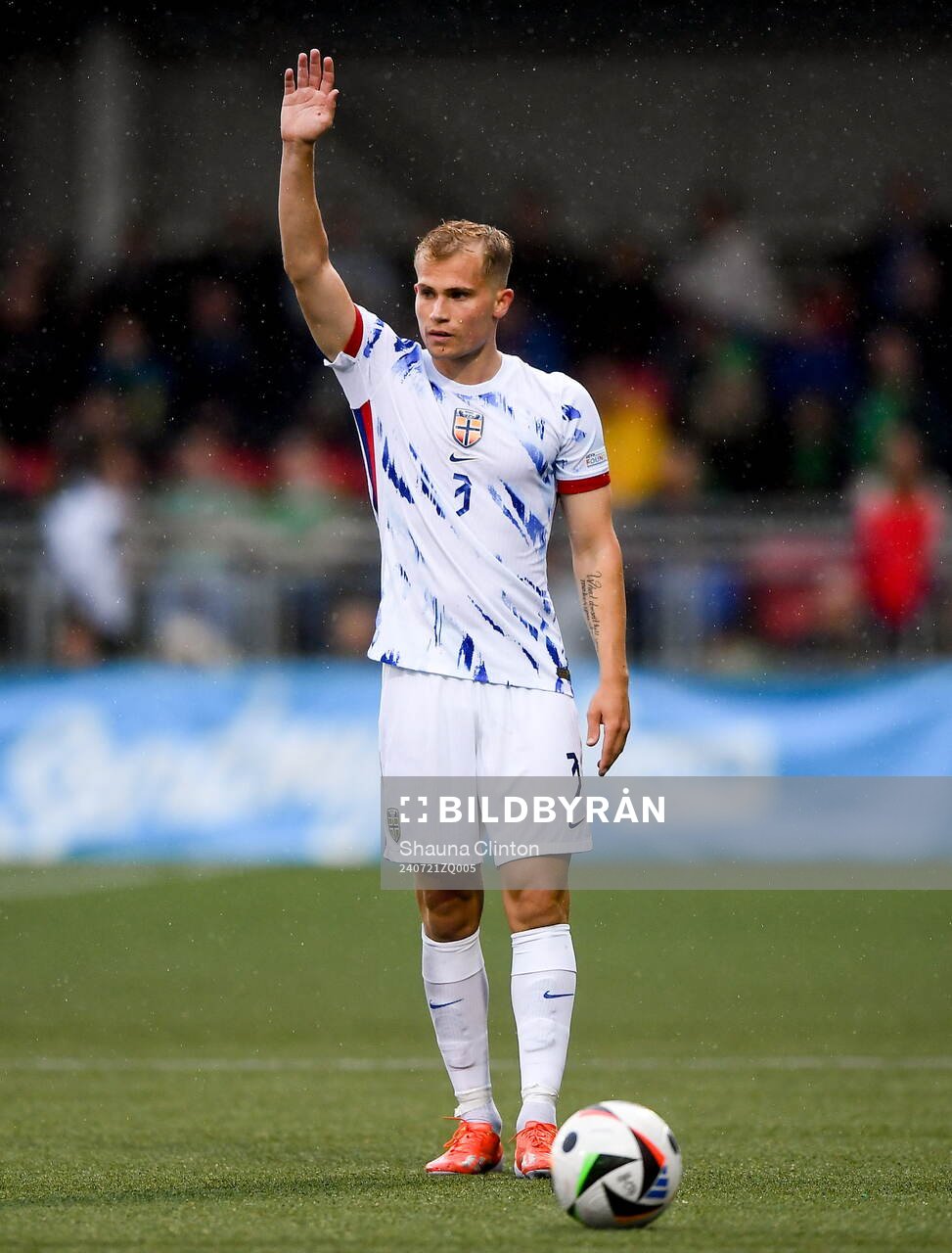 Alexander Andresen of Norway during the UEFA European Under-19 Championship group stage football match between Northern Ireland and Norway on July 21, 2024 in Belfast.