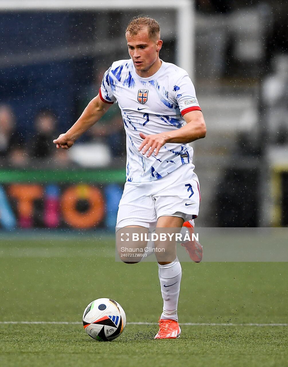 Alexander Andresen of Norway during the UEFA European Under-19 Championship group stage football match between Northern Ireland and Norway on July 21, 2024 in Belfast.