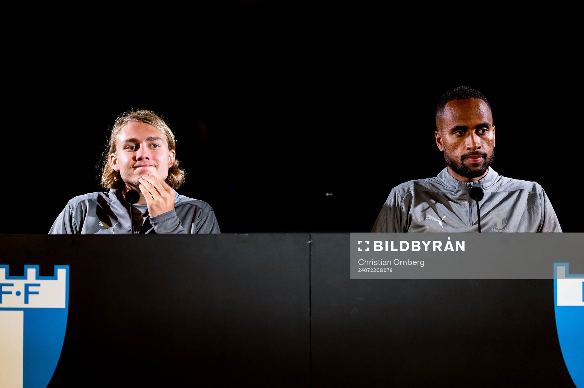 Sebastian Nanasi and Isaac Kiese Thelin of Malmö FF