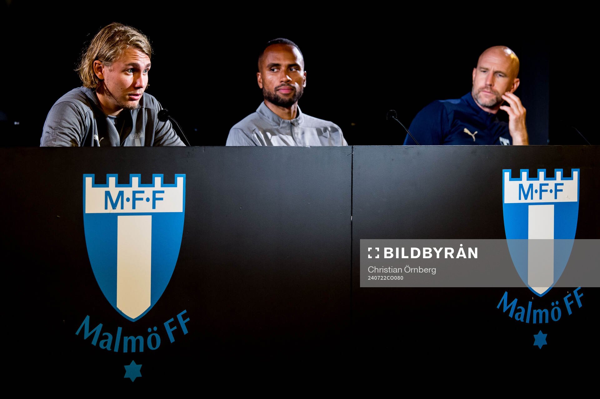 Sebastian Nanasi, Isaac Kiese Thelin and Head coach Henrik