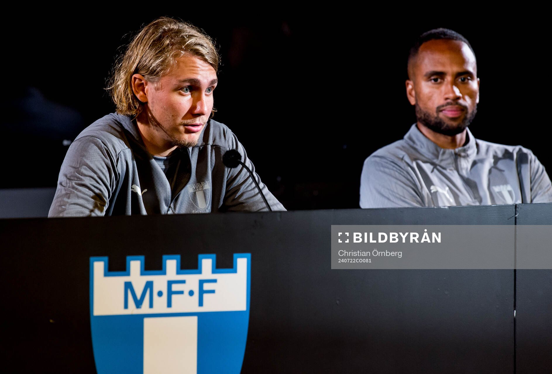Sebastian Nanasi and Isaac Kiese Thelin of Malmö FF