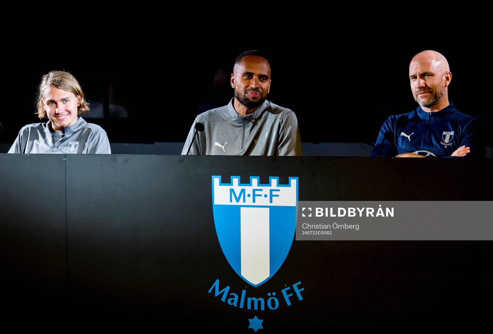 Sebastian Nanasi, Isaac Kiese Thelin and Head coach Henrik