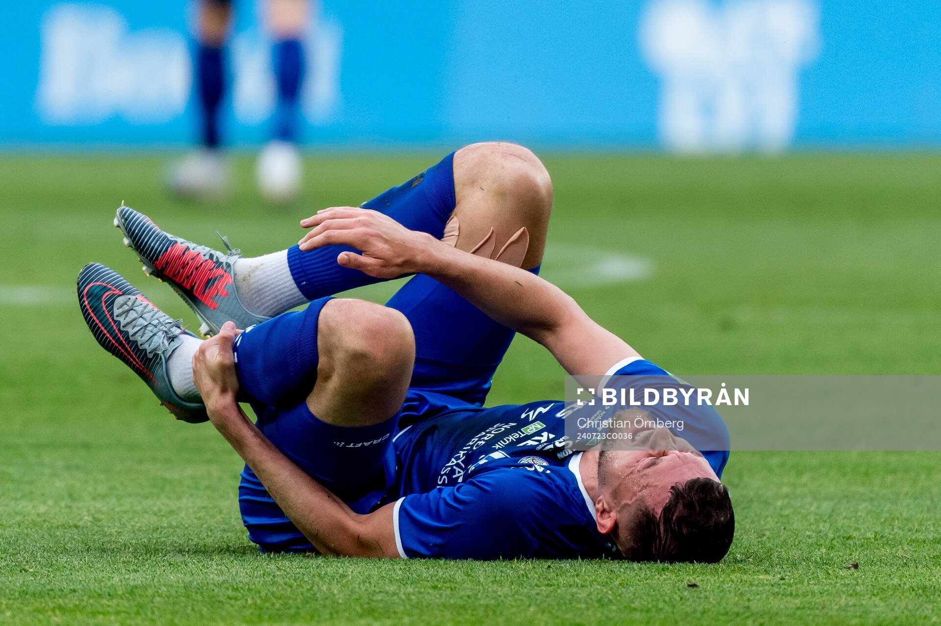 Albert Ejupi of Klaksvik in painduring the UEFA Champions