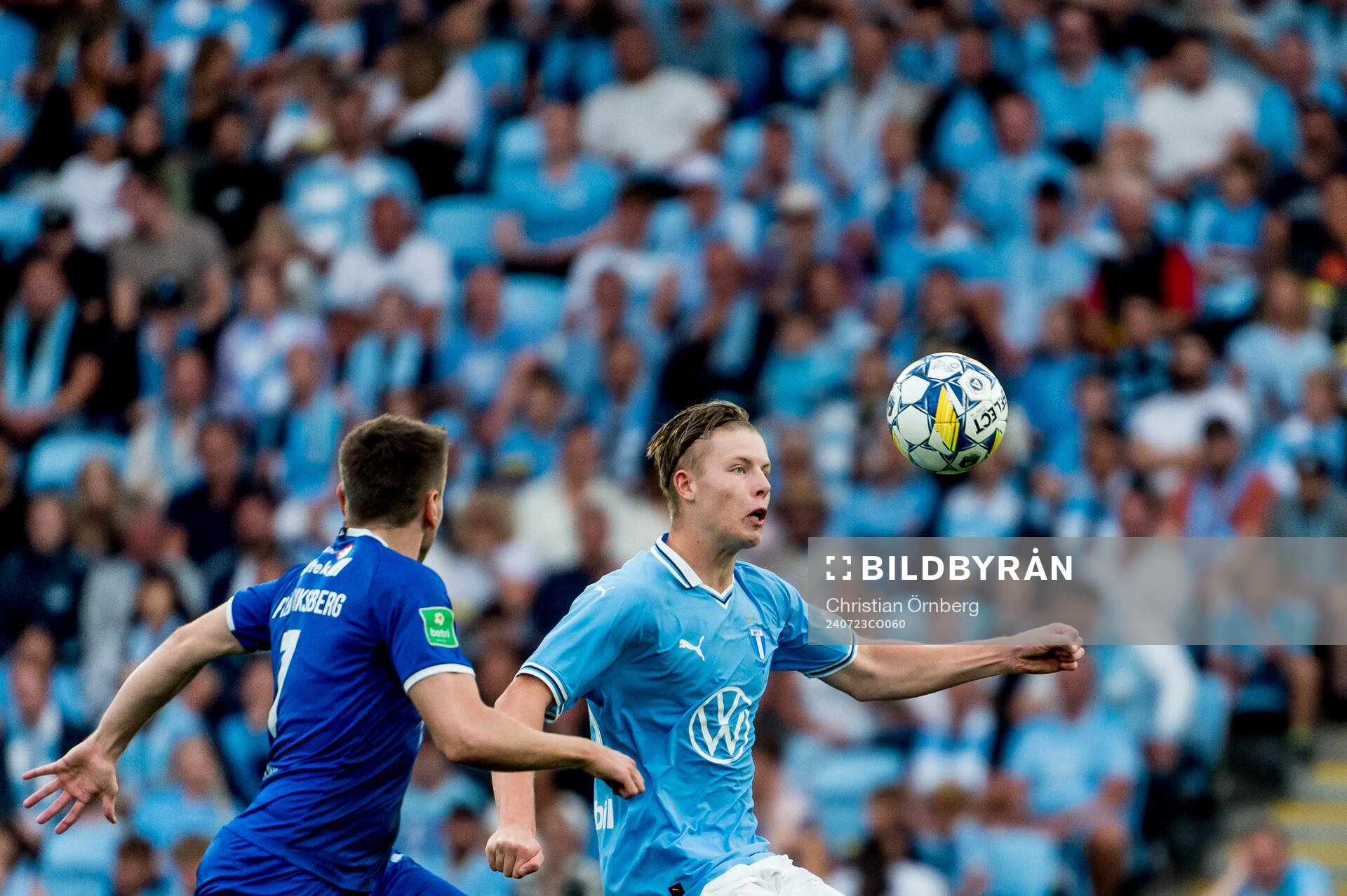Nils Zetterström of Malmö FF and Arni Frederiksberg of