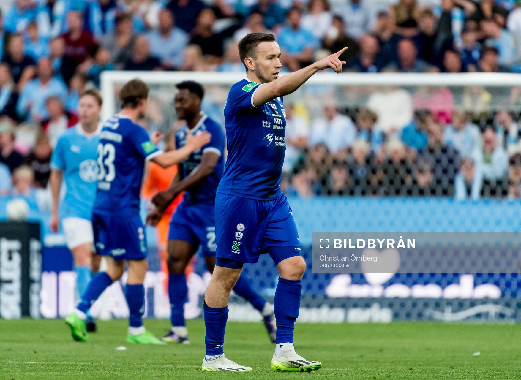 Arni Frederiksberg of Klaksvik celebrates the 3-1 goal