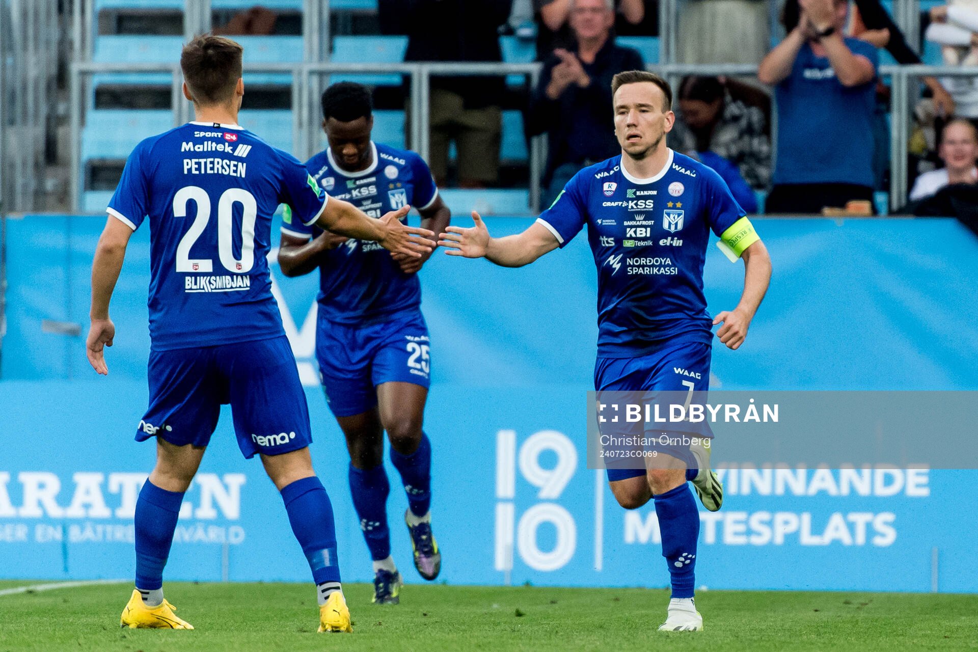 Arni Frederiksberg of Klaksvik celebrates the 3-1 goal