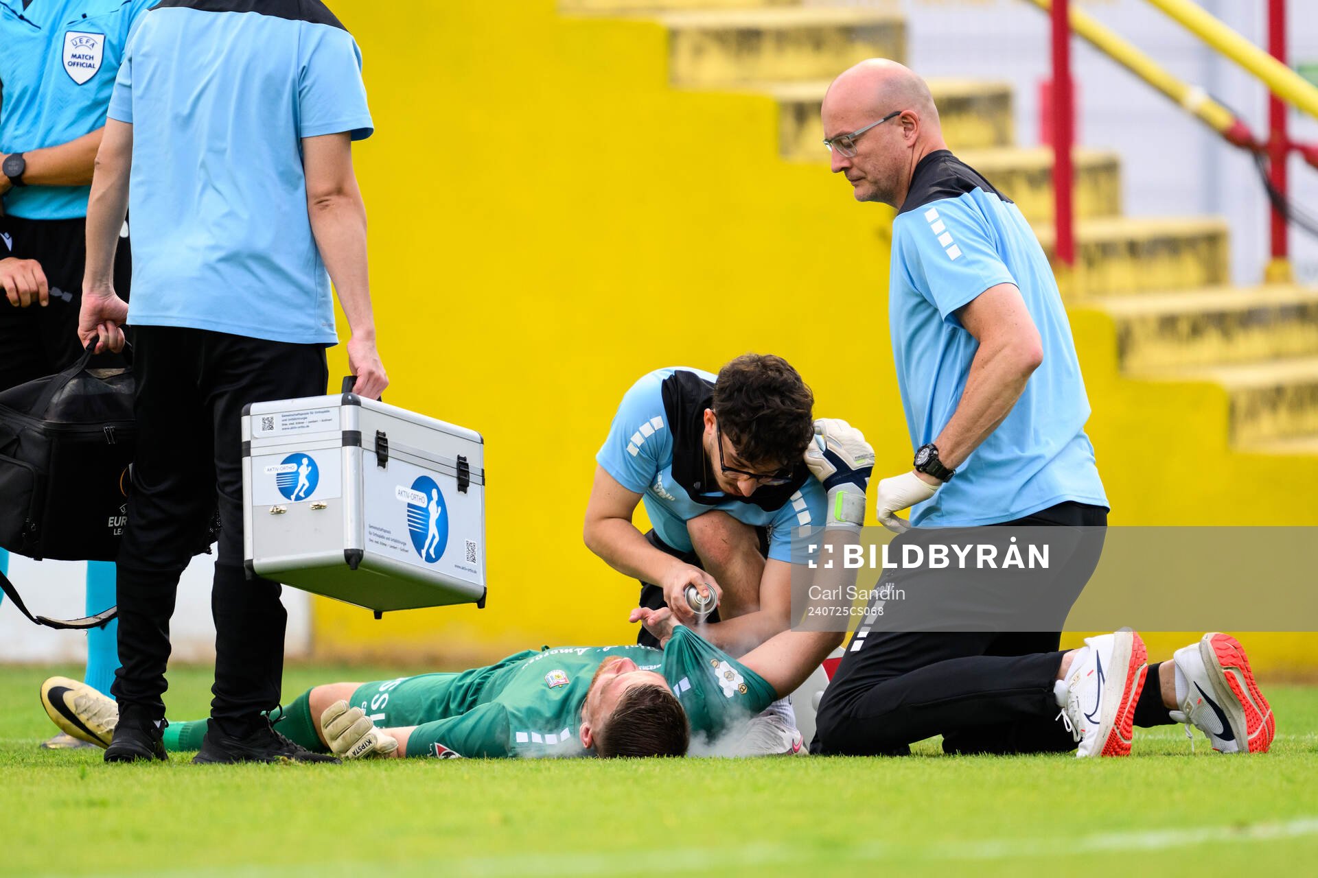 Didier Desprez of Diddeleng receives medical treatment