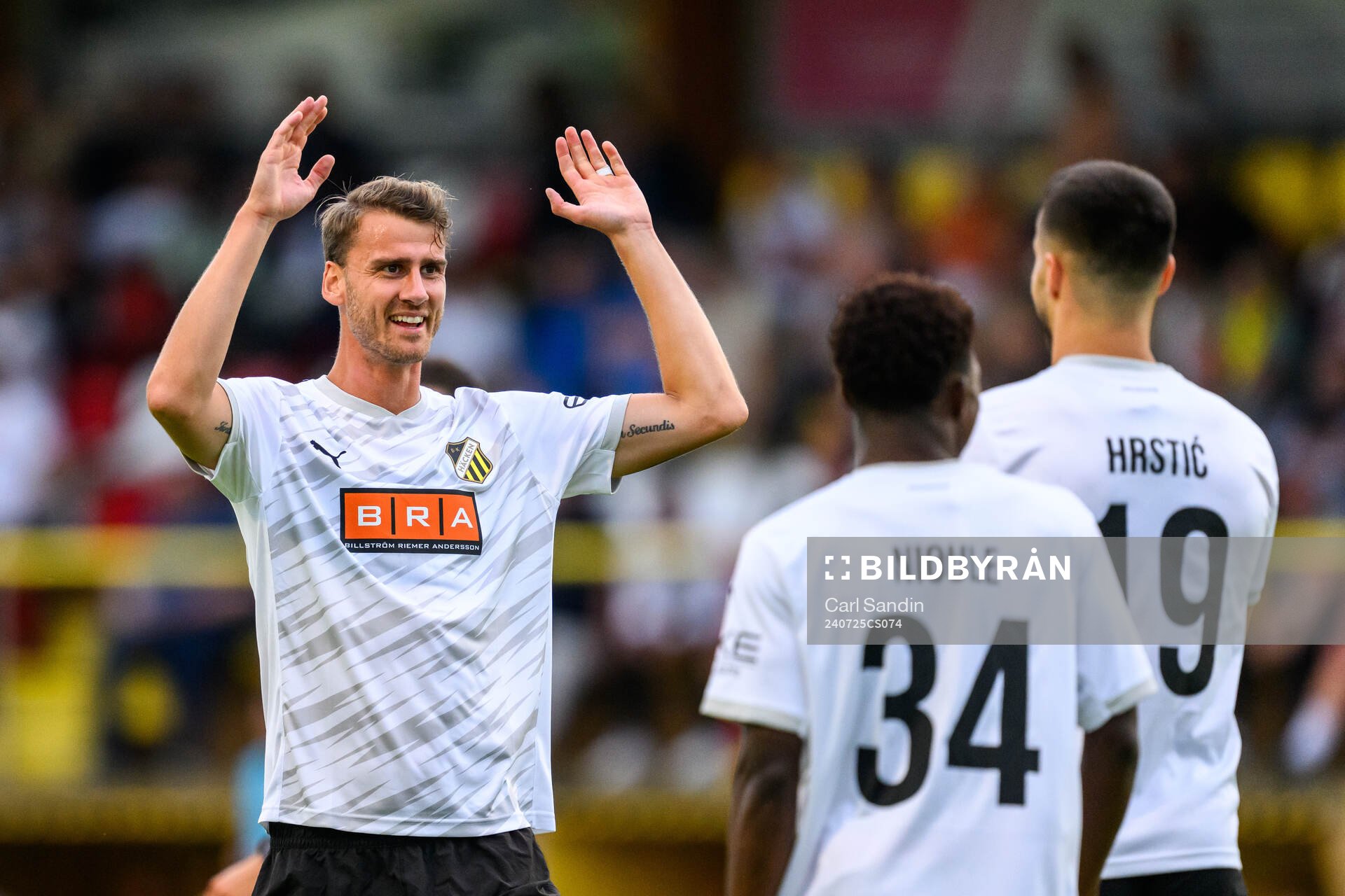 Johan Hammar and Srdjan Hrstic of Häcken celebrate