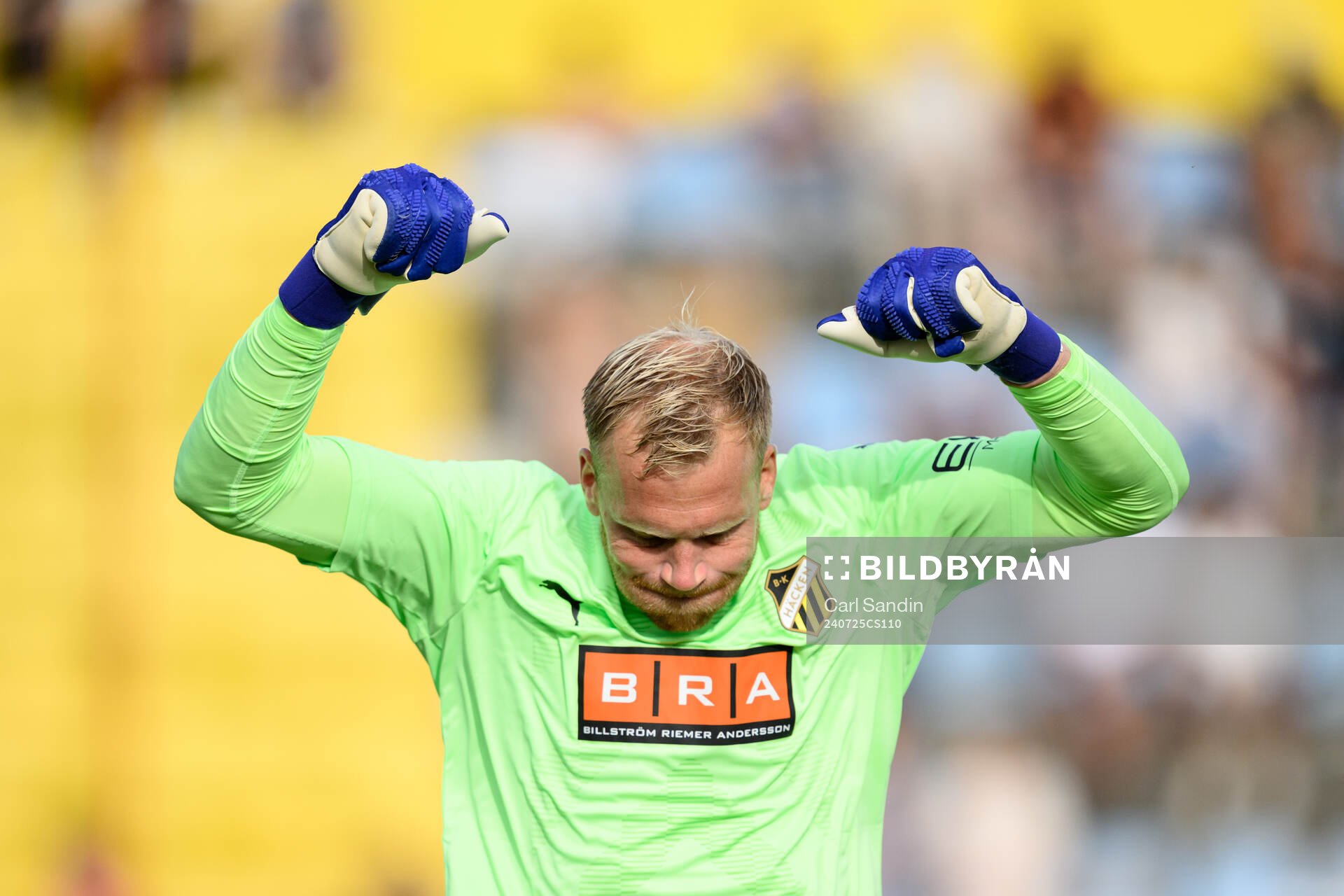 Goalkeeper Peter Abrahamsson of Häcken  at lineup