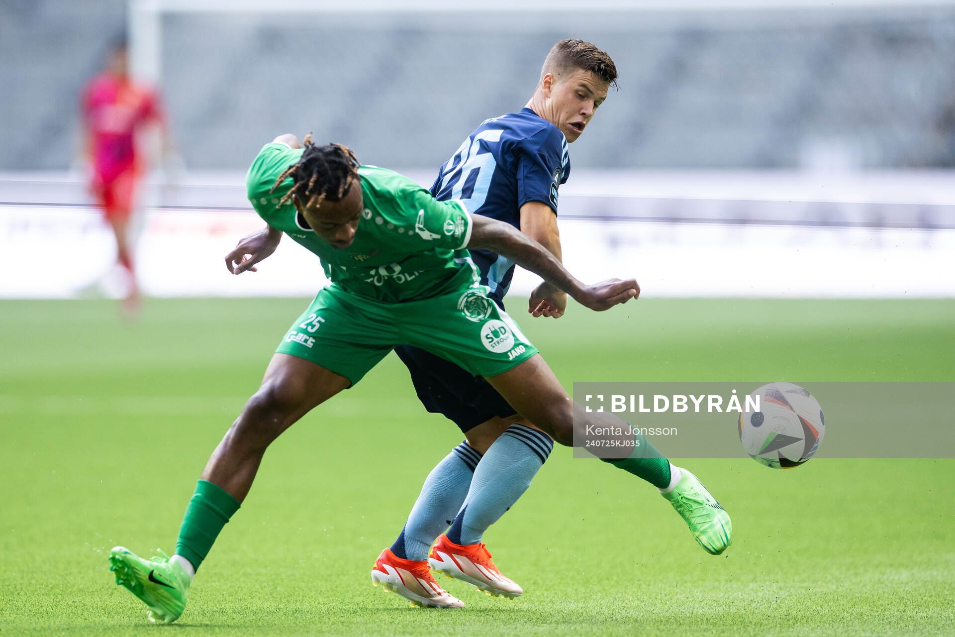 Samuel Dahl of Djurgården and Kenny Mixtur of FC Progres