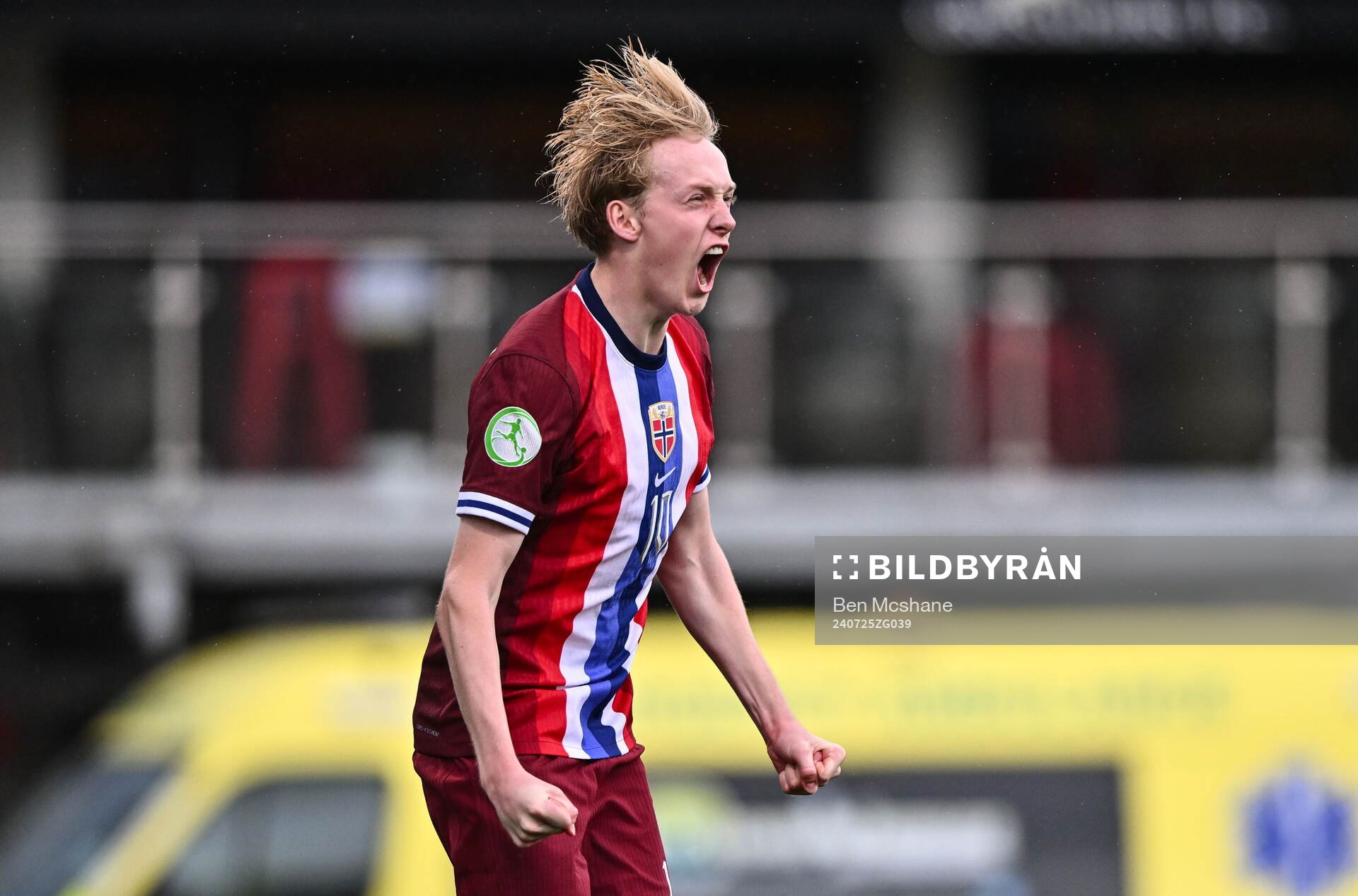 Sondre Granaas of Norway celebrates