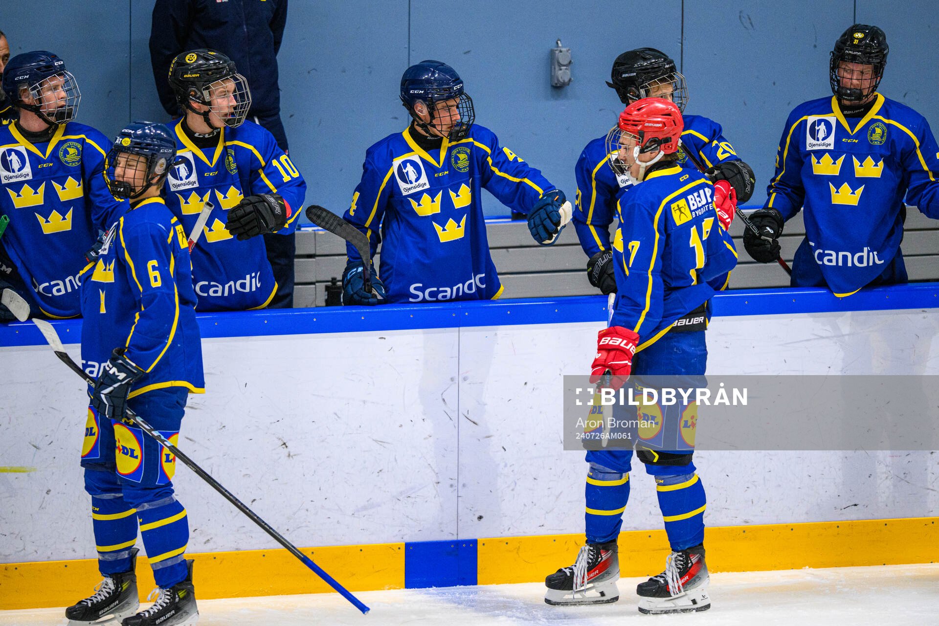 Players of Sweden celebrate