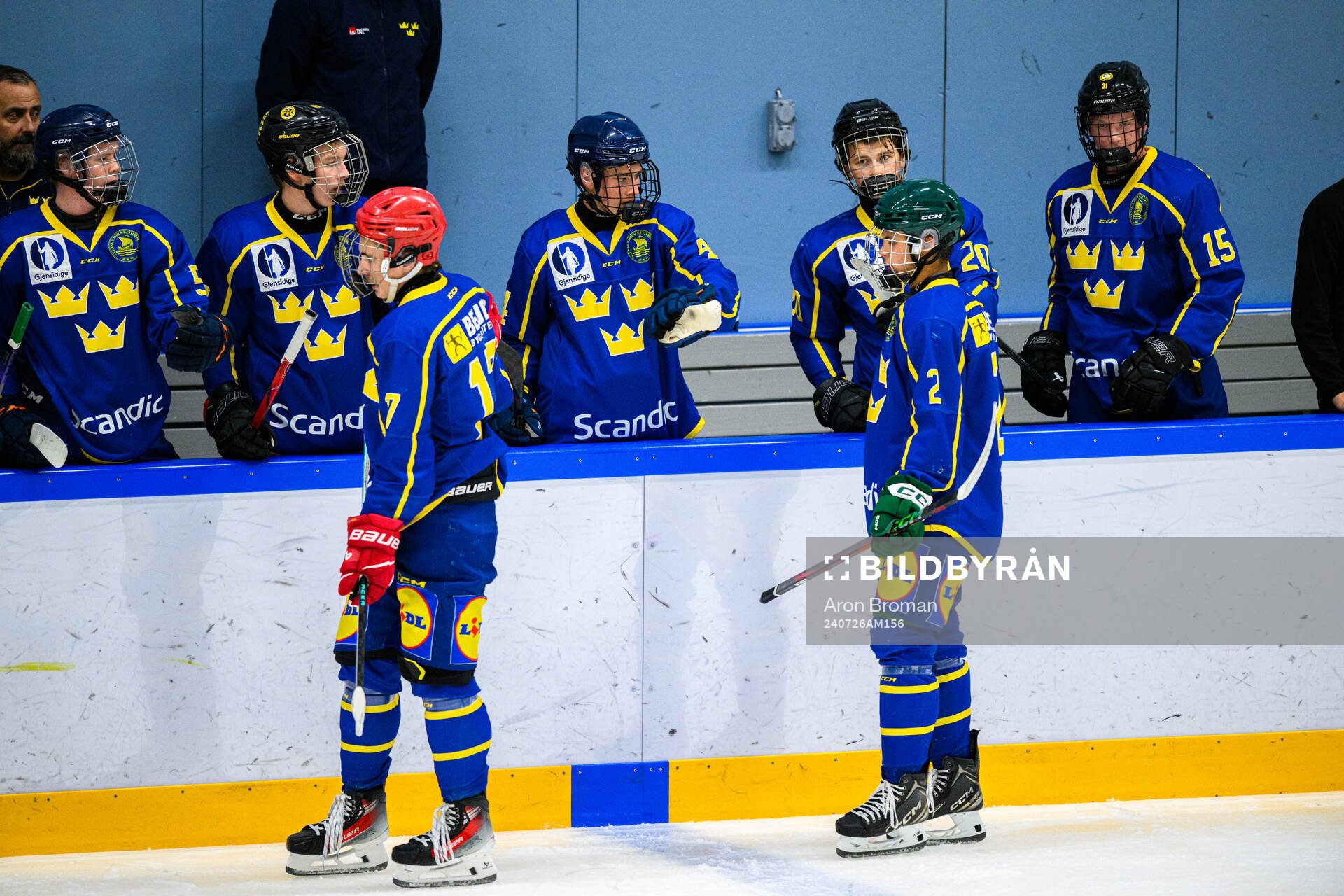 Players of Sweden celebrate
