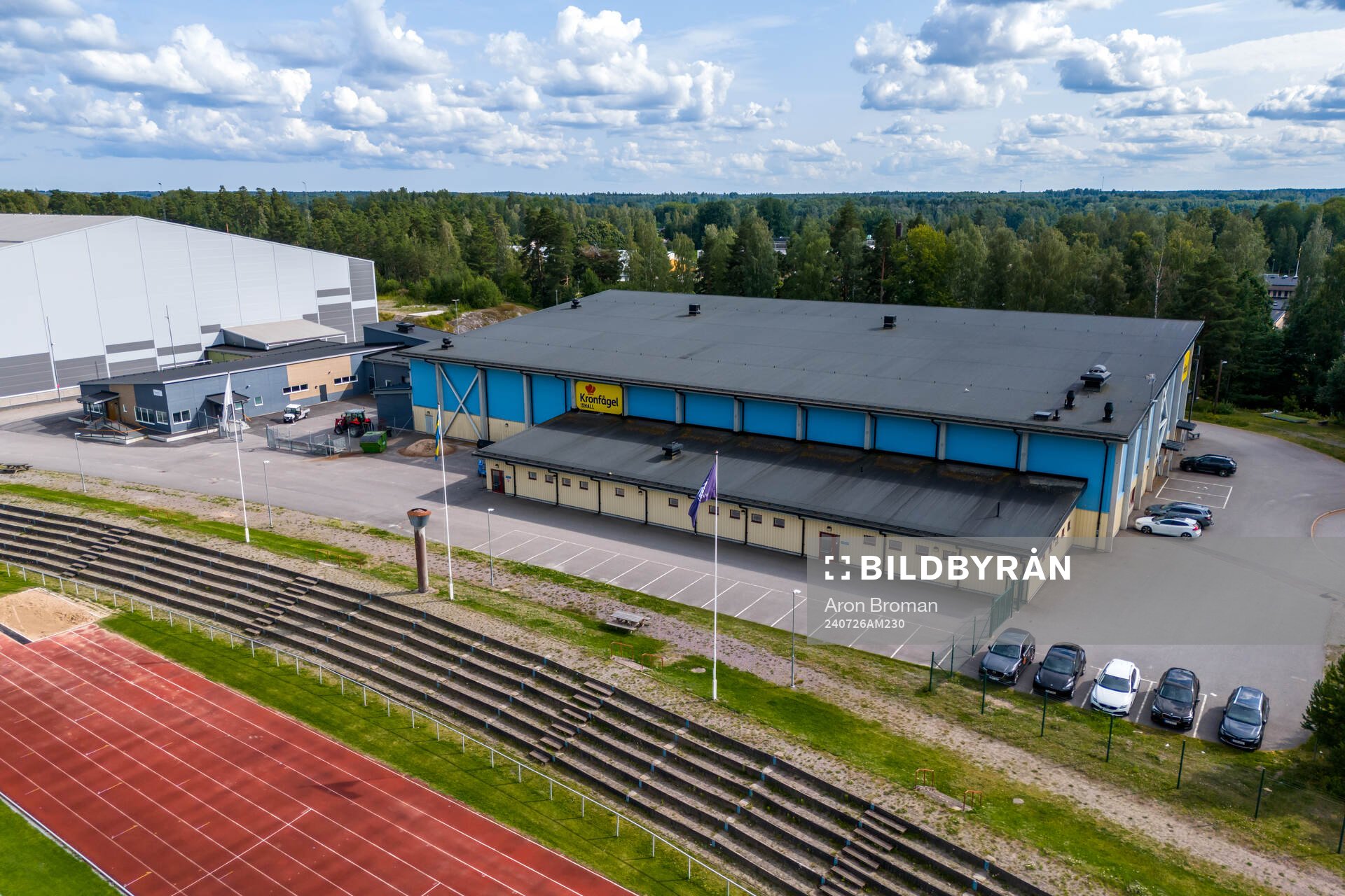 Drone view of Kronfågel Ishall