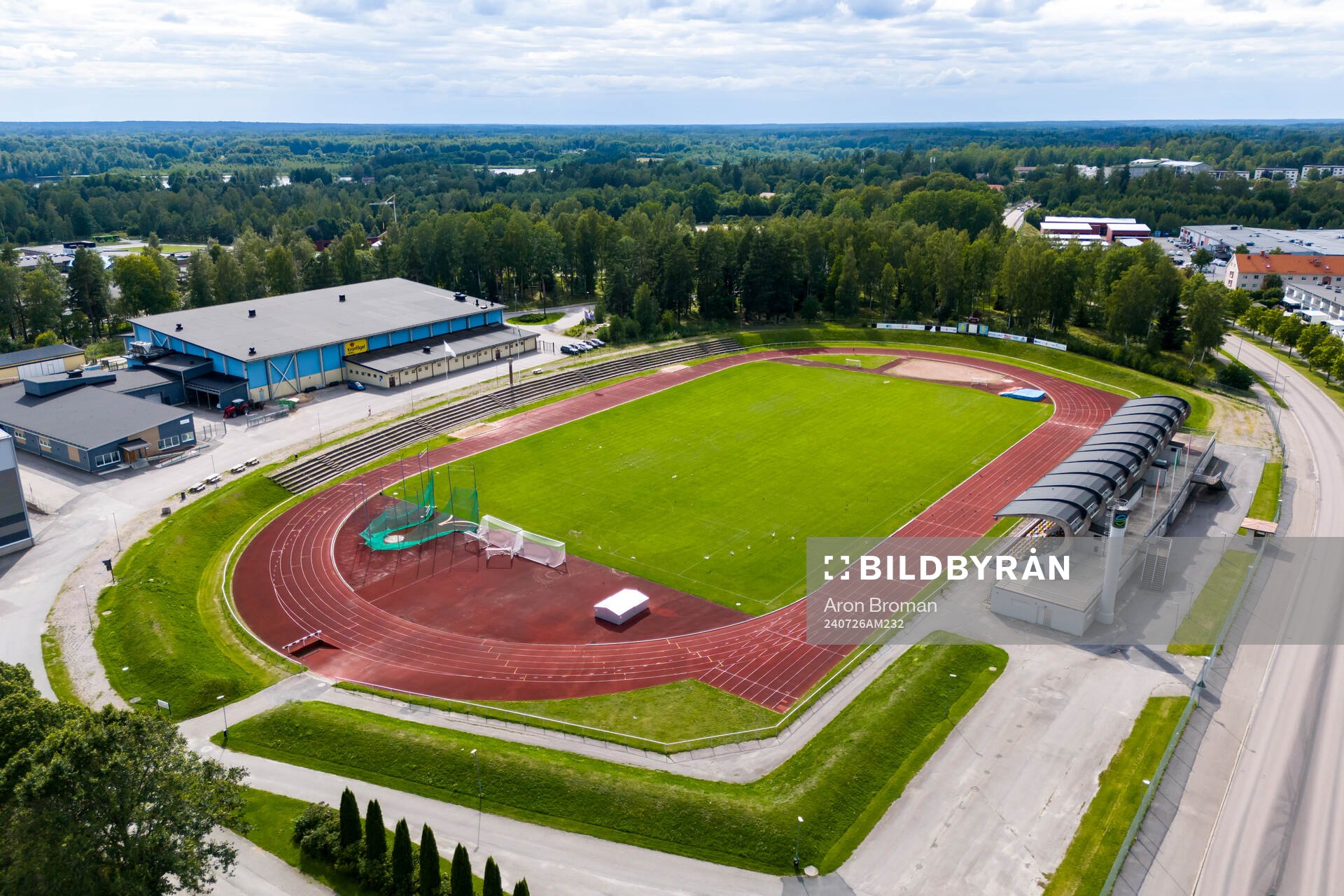Drone view of Backavallen and Kronfågel Ishall