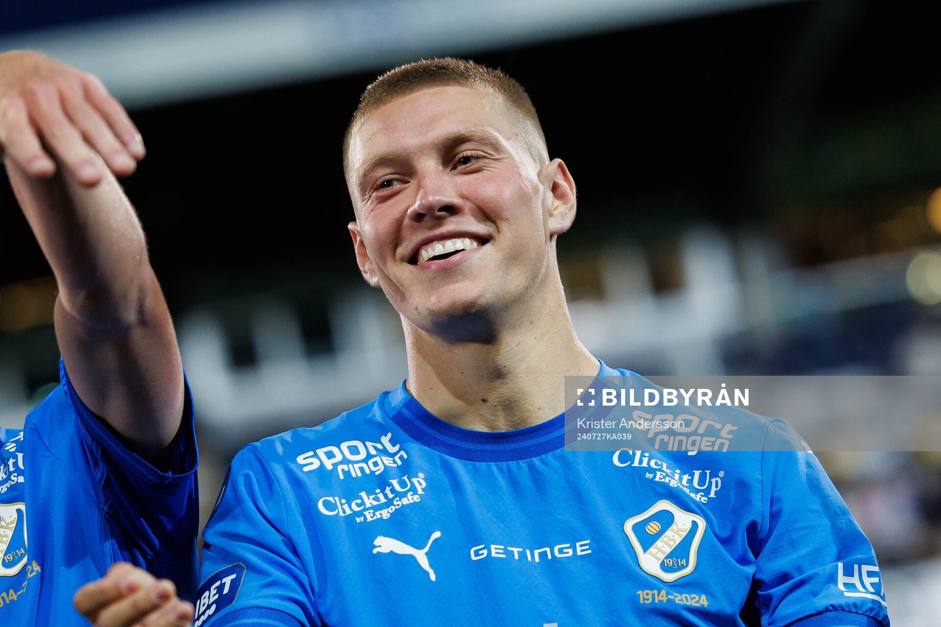 Halmstads Birnir Ingason jublar