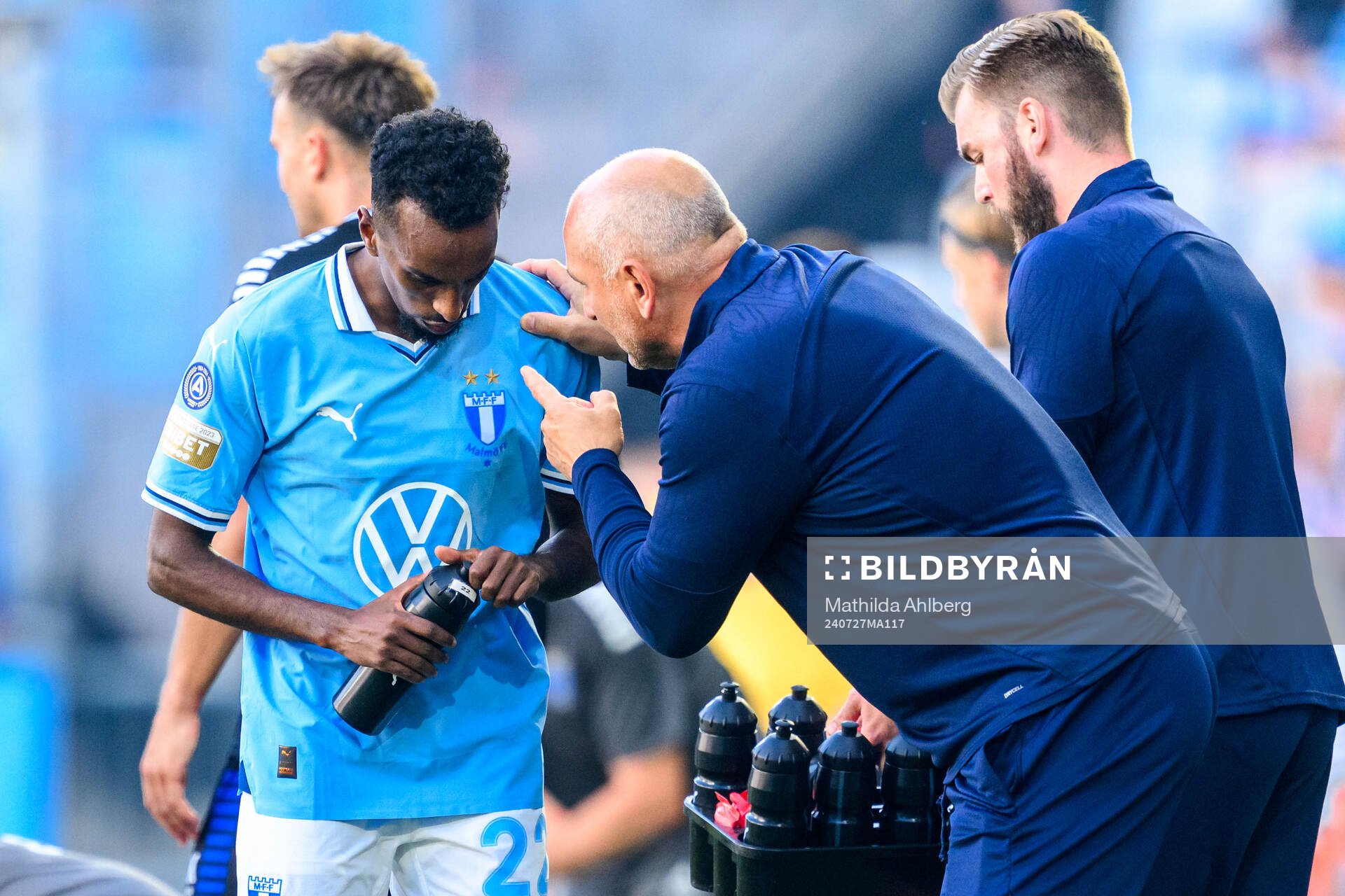 Malmö FFs Taha Ali och målvaktstränare Jonnie Fedel