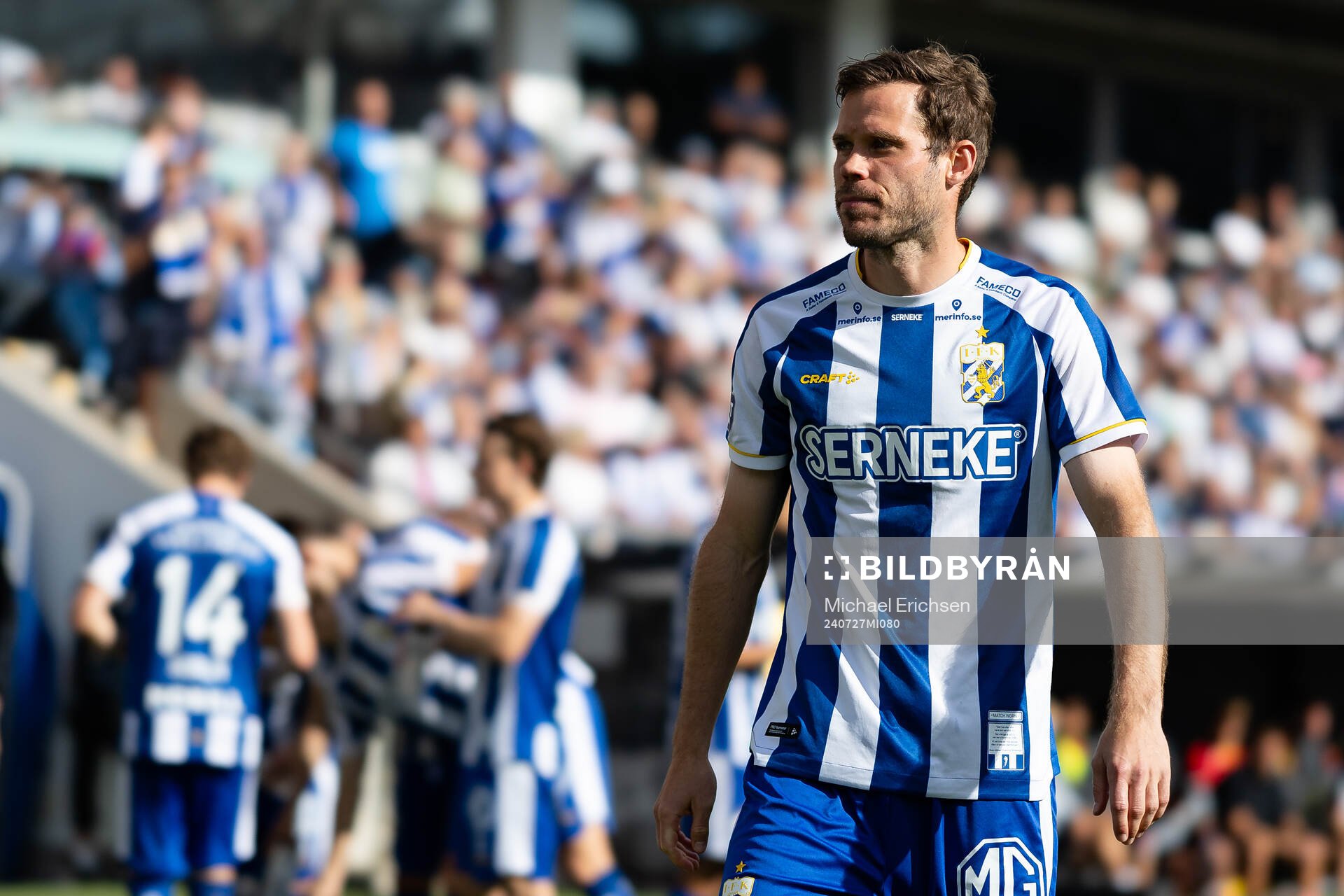 IFK Göteborgs Emil Salomonsson innan fotbollsmatchen i