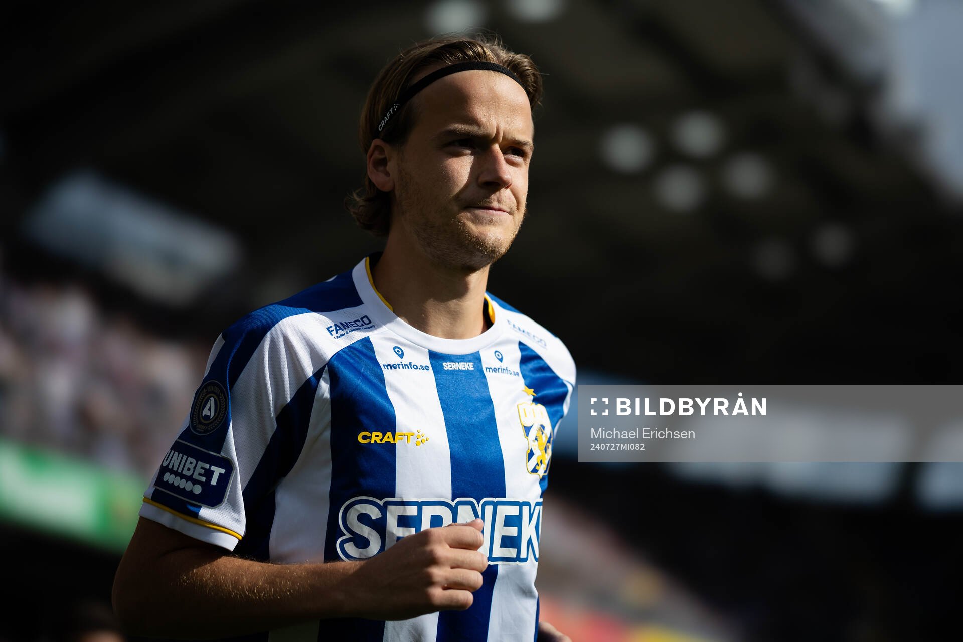IFK Göteborgs August Erlingmark innan fotbollsmatchen i