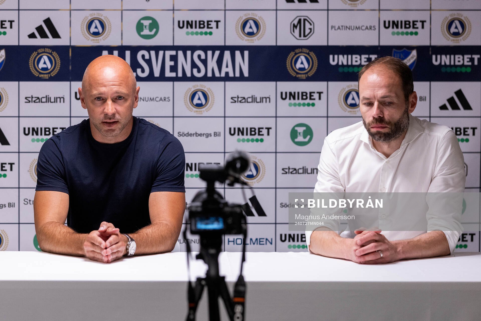 Kalmars tränare Stefan Larsson och IFK Norrköpings