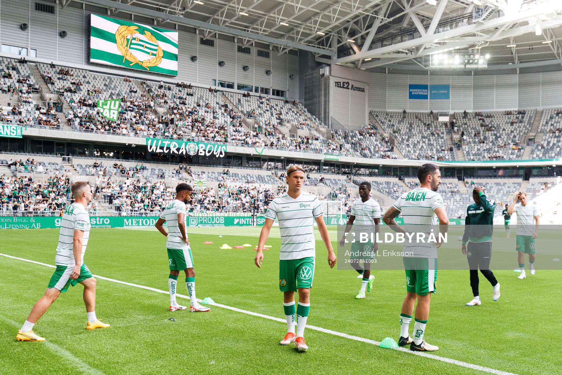 Hammarbys spelare värmer upp
