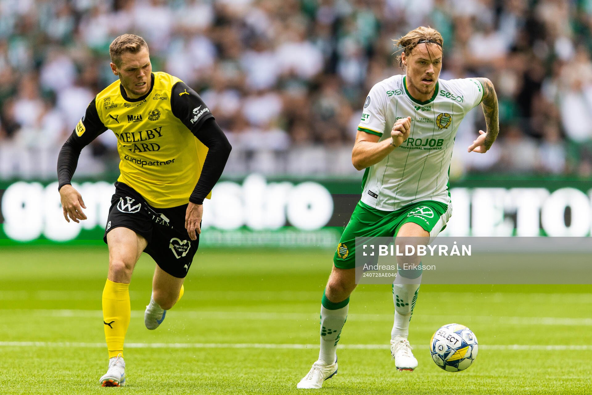 Mjällbys Jacob Bergström och Hammarbys Victor Eriksson