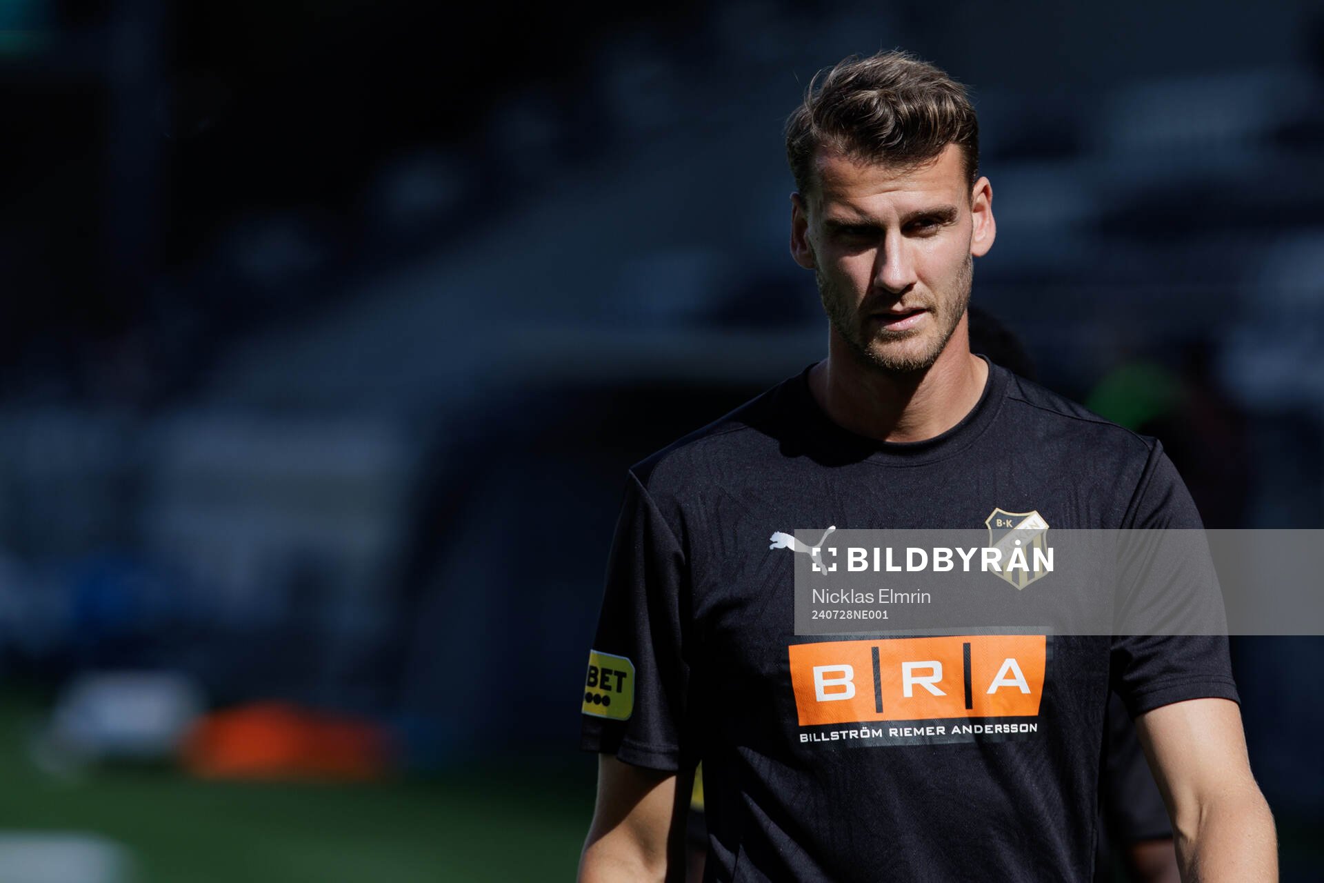 Häckens Johan Hammar fotbollsmatchen i Allsvenskan mellan