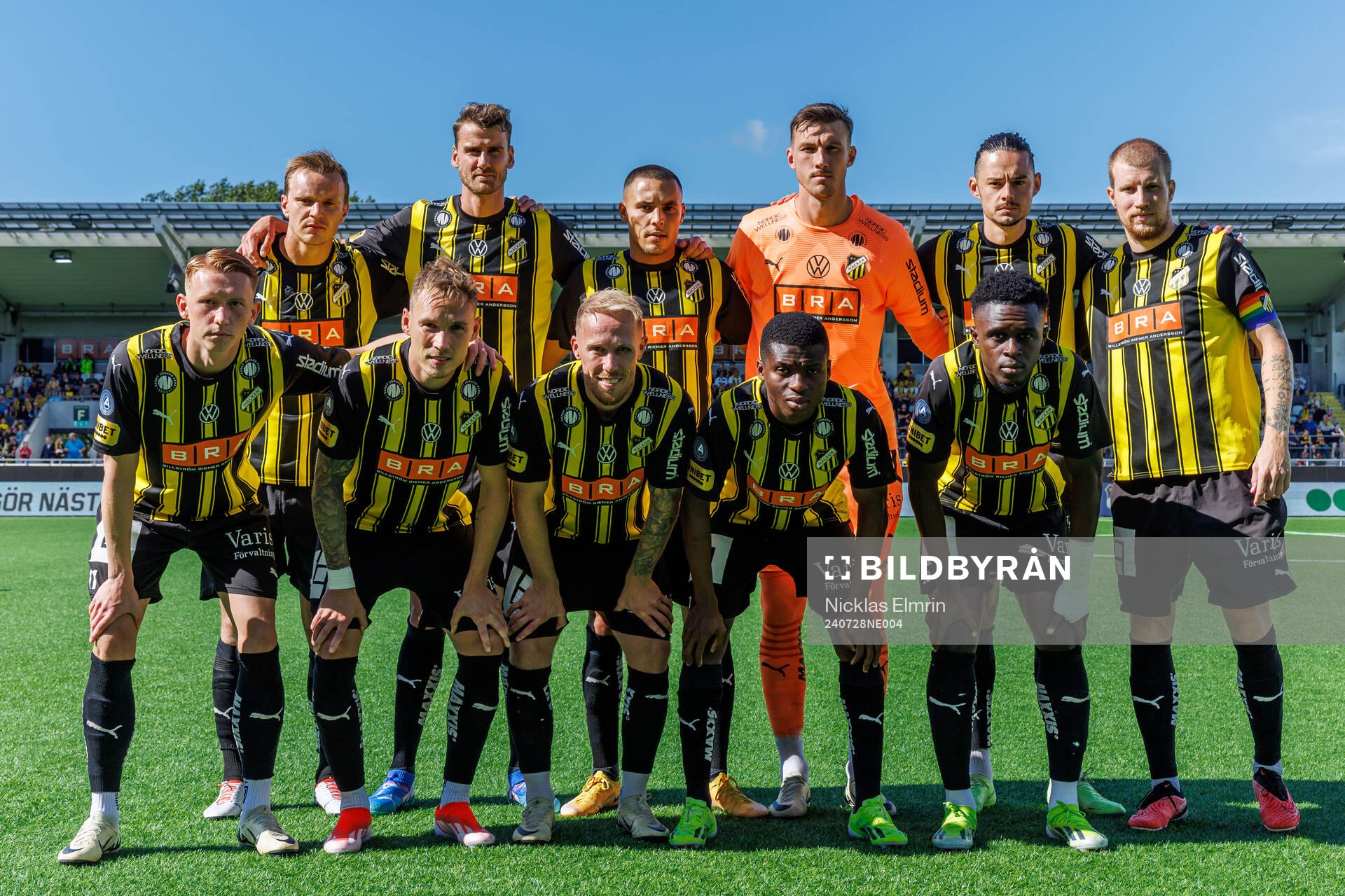 Häckens startelva inför fotbollsmatchen i Allsvenskan mellan Häcken och Västerås den 28 juli 2024 i Göteborg. 