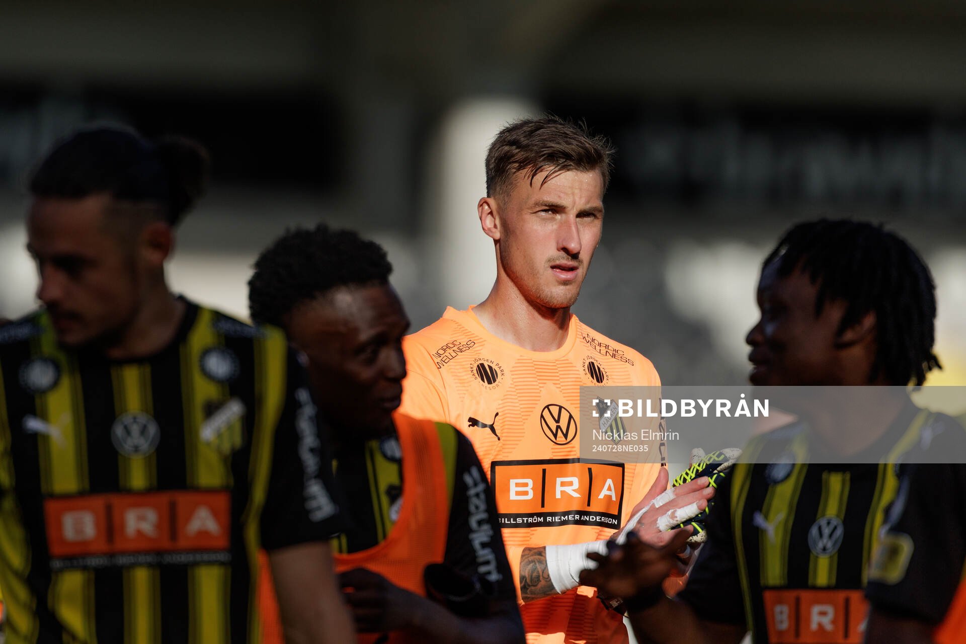 Häckens målvakt Andreas Linde efter fotbollsmatchen i Allsvenskan mellan Häcken och Västerås den 28 juli 2024 i Göteborg. 