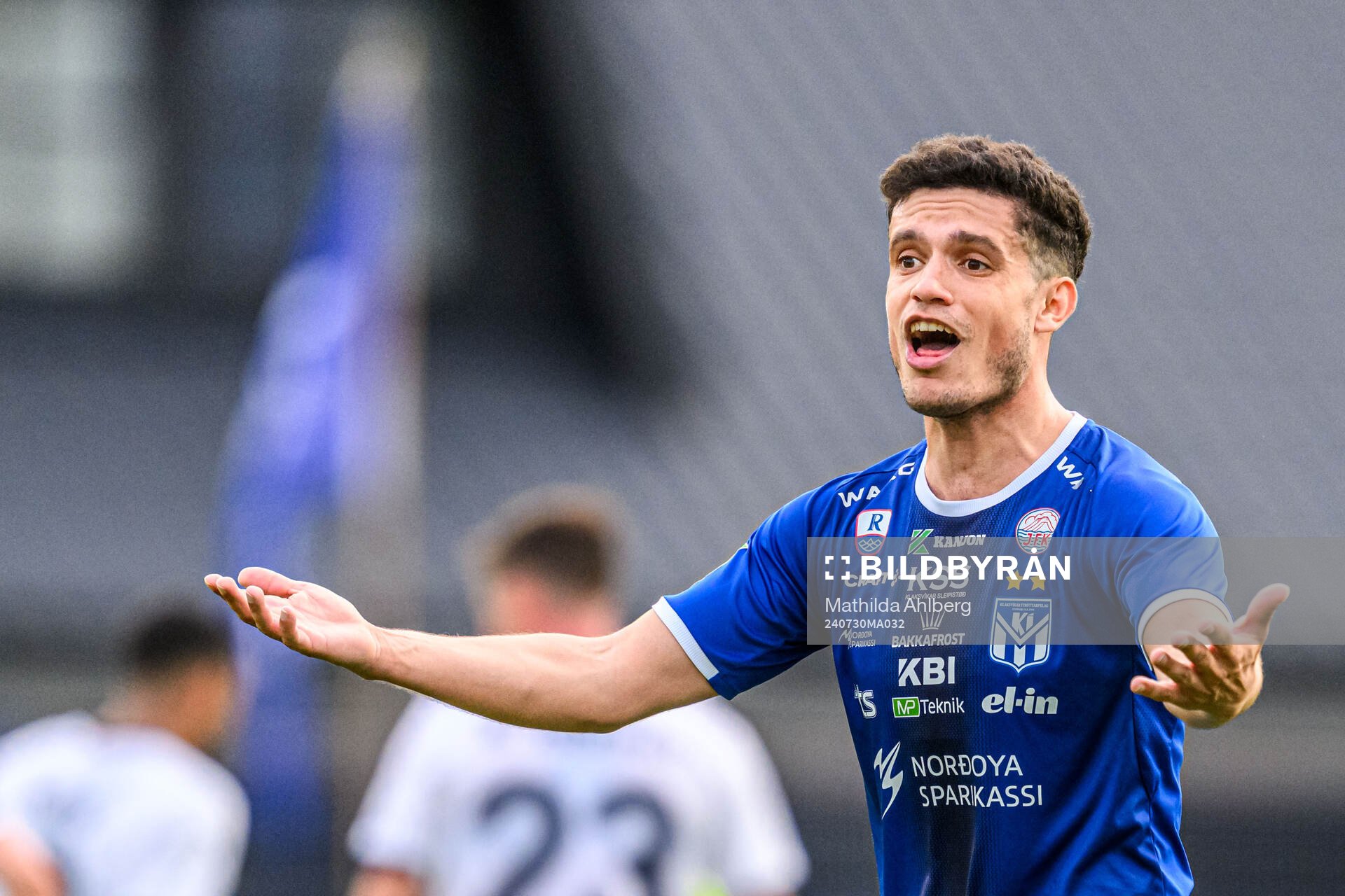 Patrick Da Silva of Klaksvik reacts