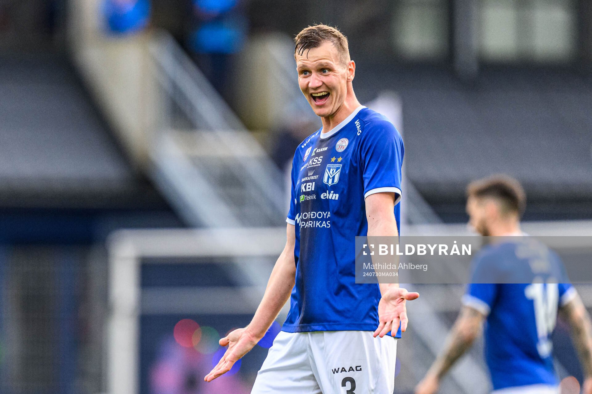 Alexander Berntsson of Klaksvik reacts