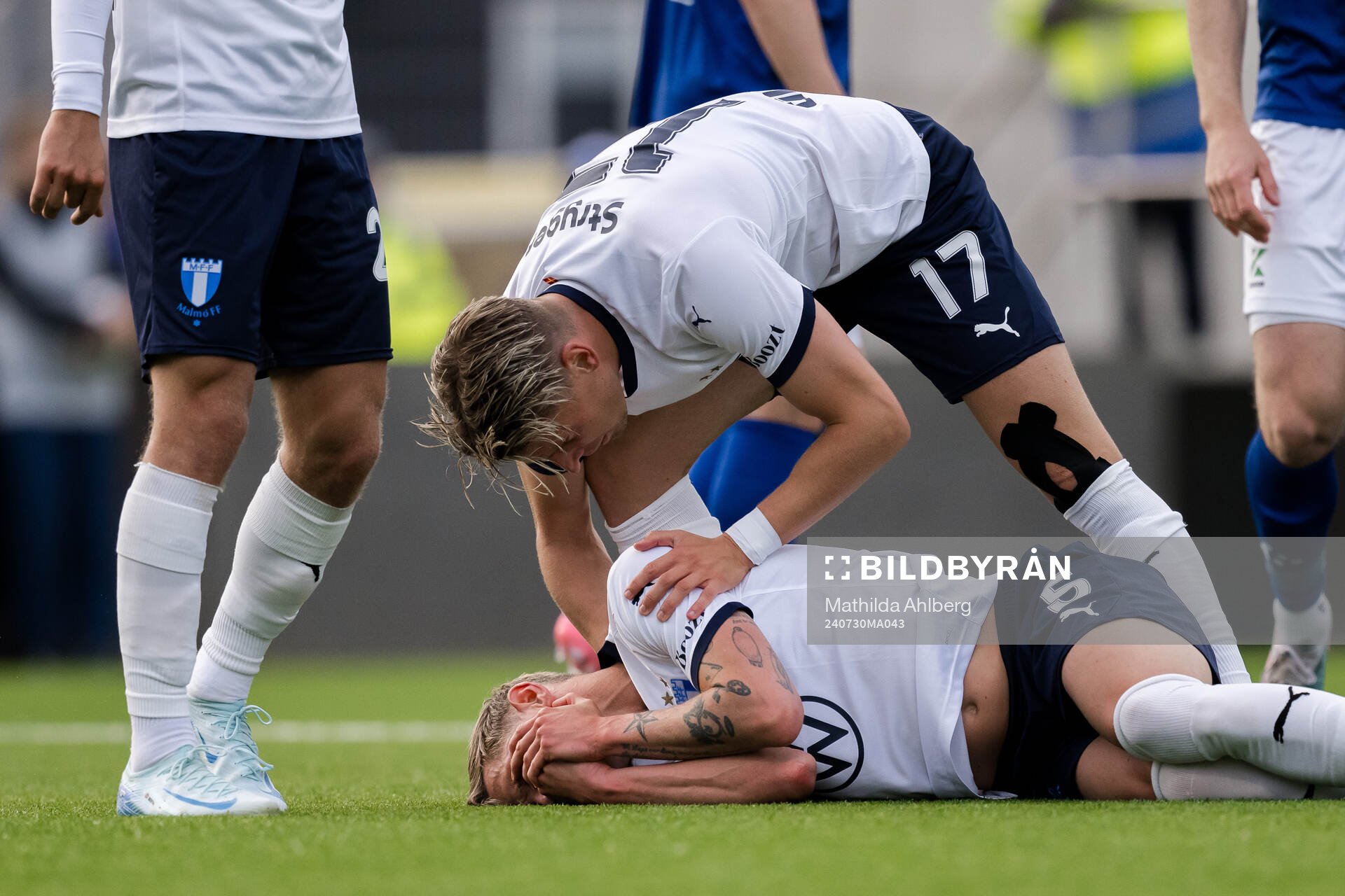 Søren Rieks of Malmö FF in pain