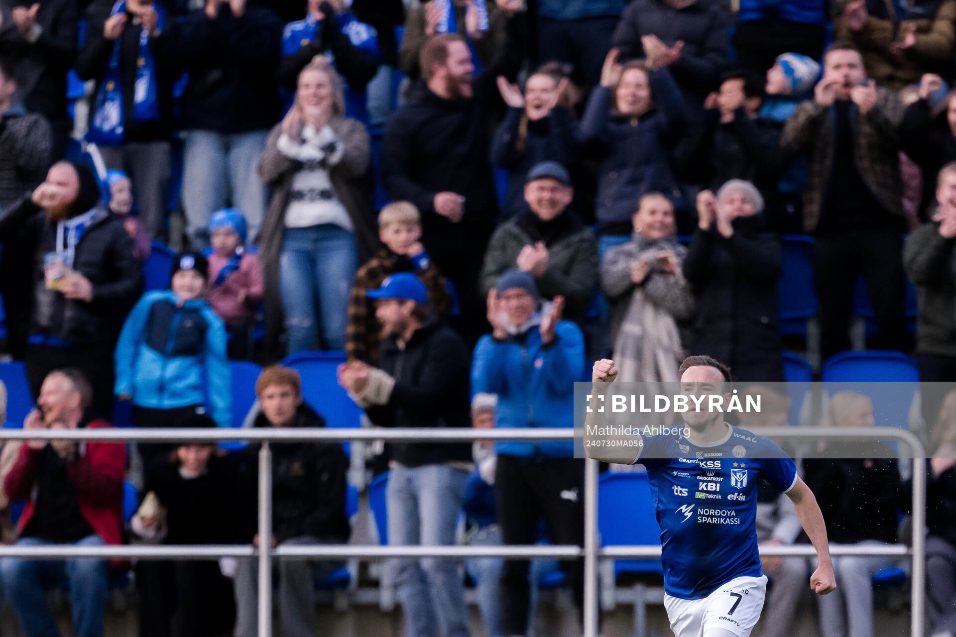 Arni Frederiksberg of Klaksvik celebrates the 2-2 goal