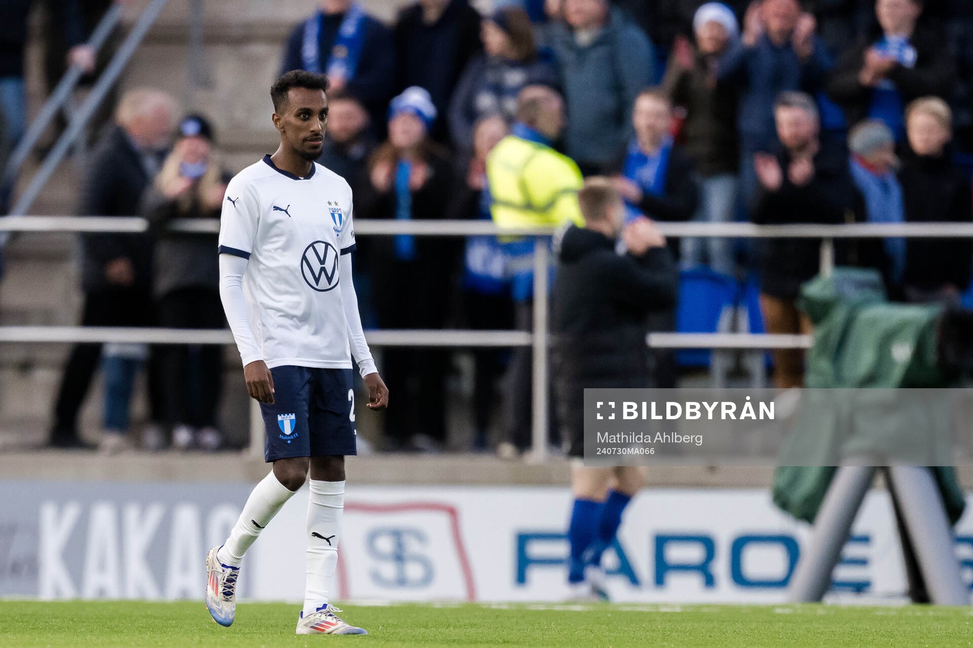 Taha Abdi Ali of Malmö FF looks dejected