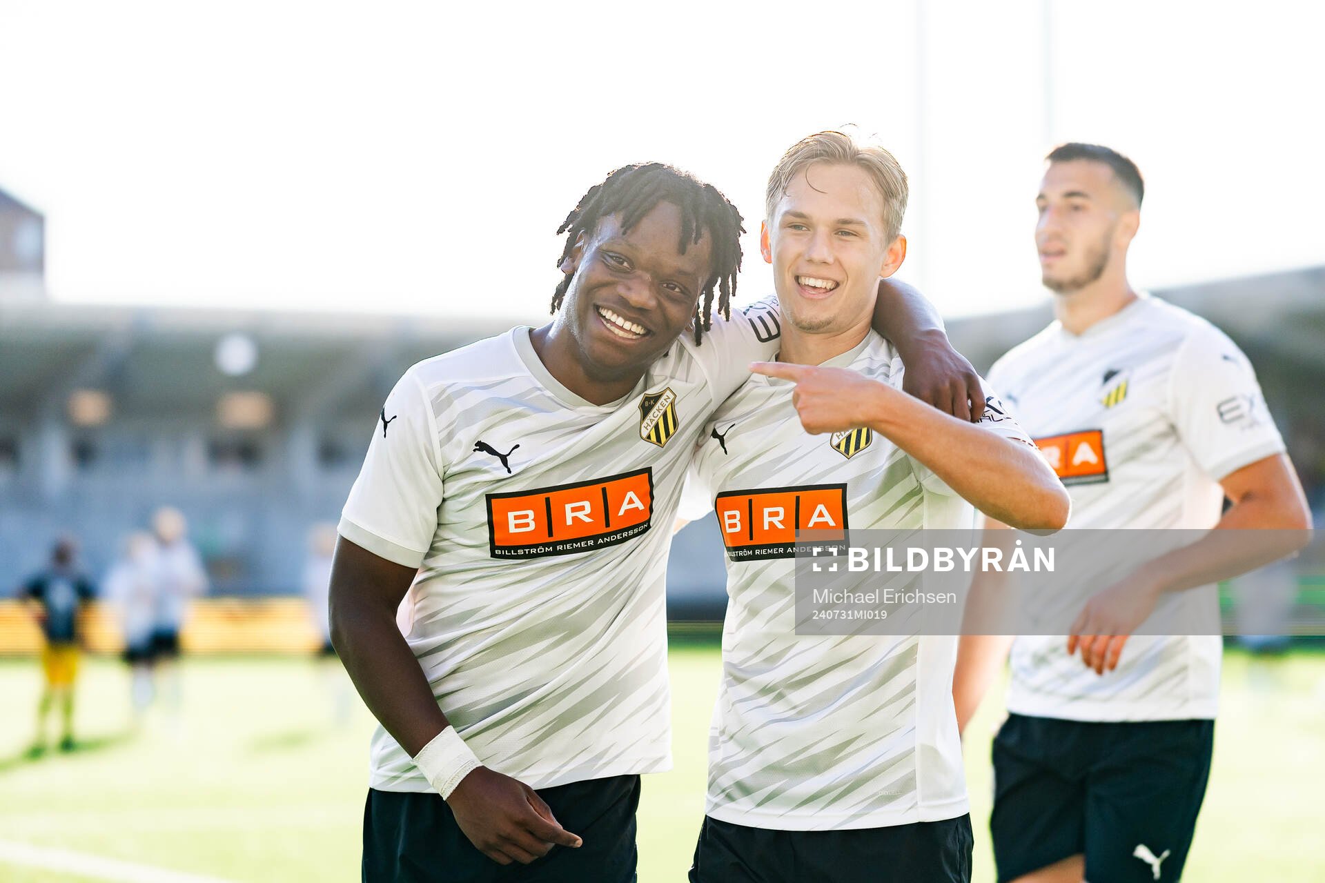 Jeremy Agbonifo and Pontus Dahbo  of Häcken celebrate the