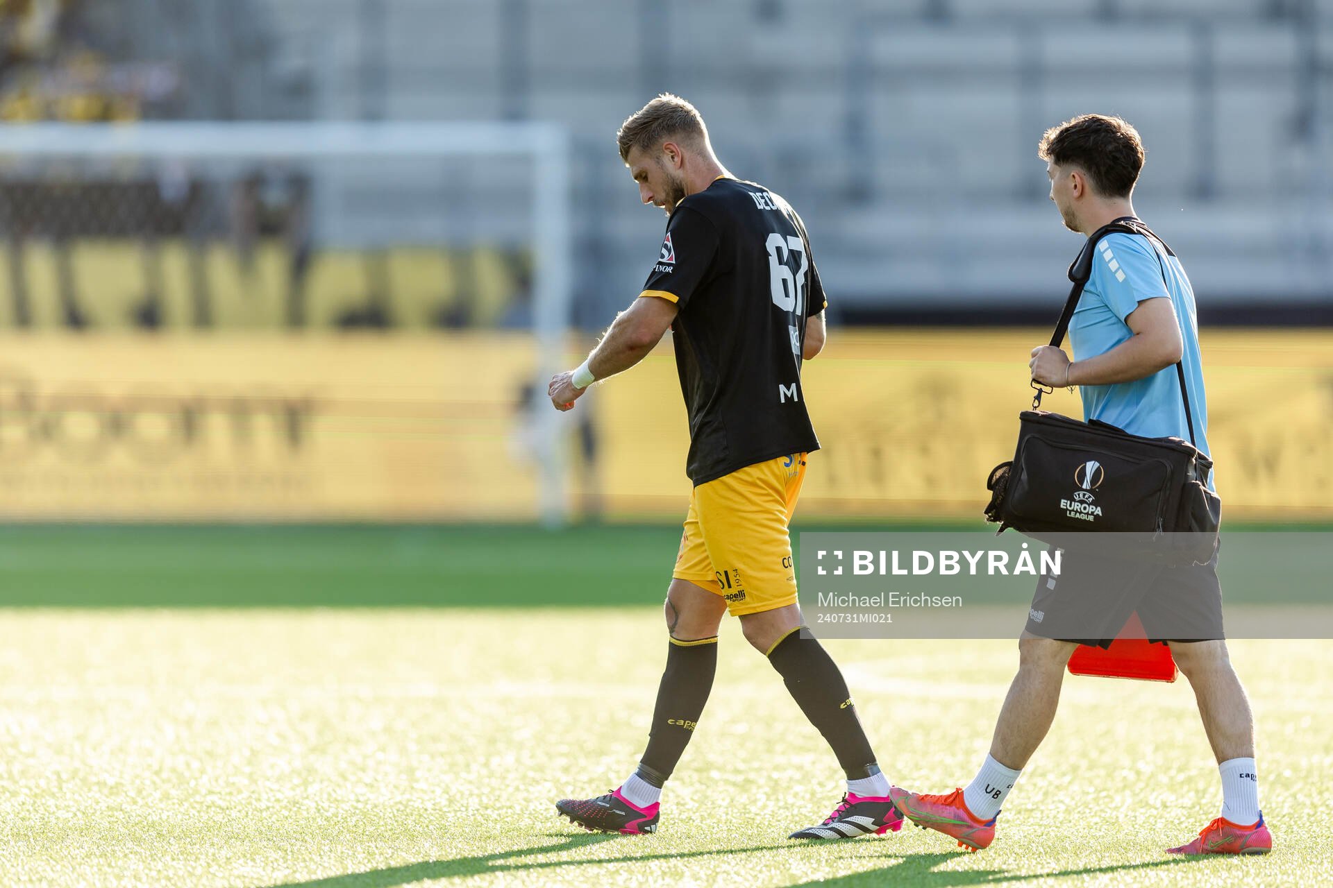 Vincent Decker of Diddeleng leaves the pitch