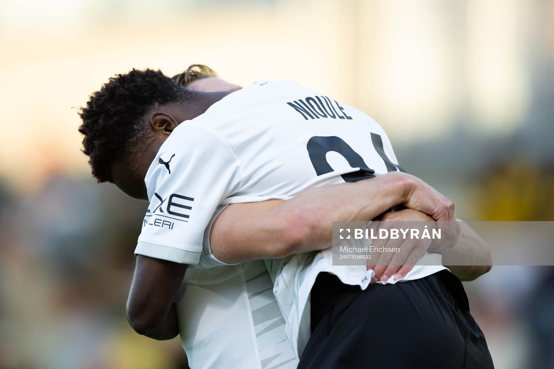 Severin Nioule of Häcken celebrates with +Adam Lundqvist