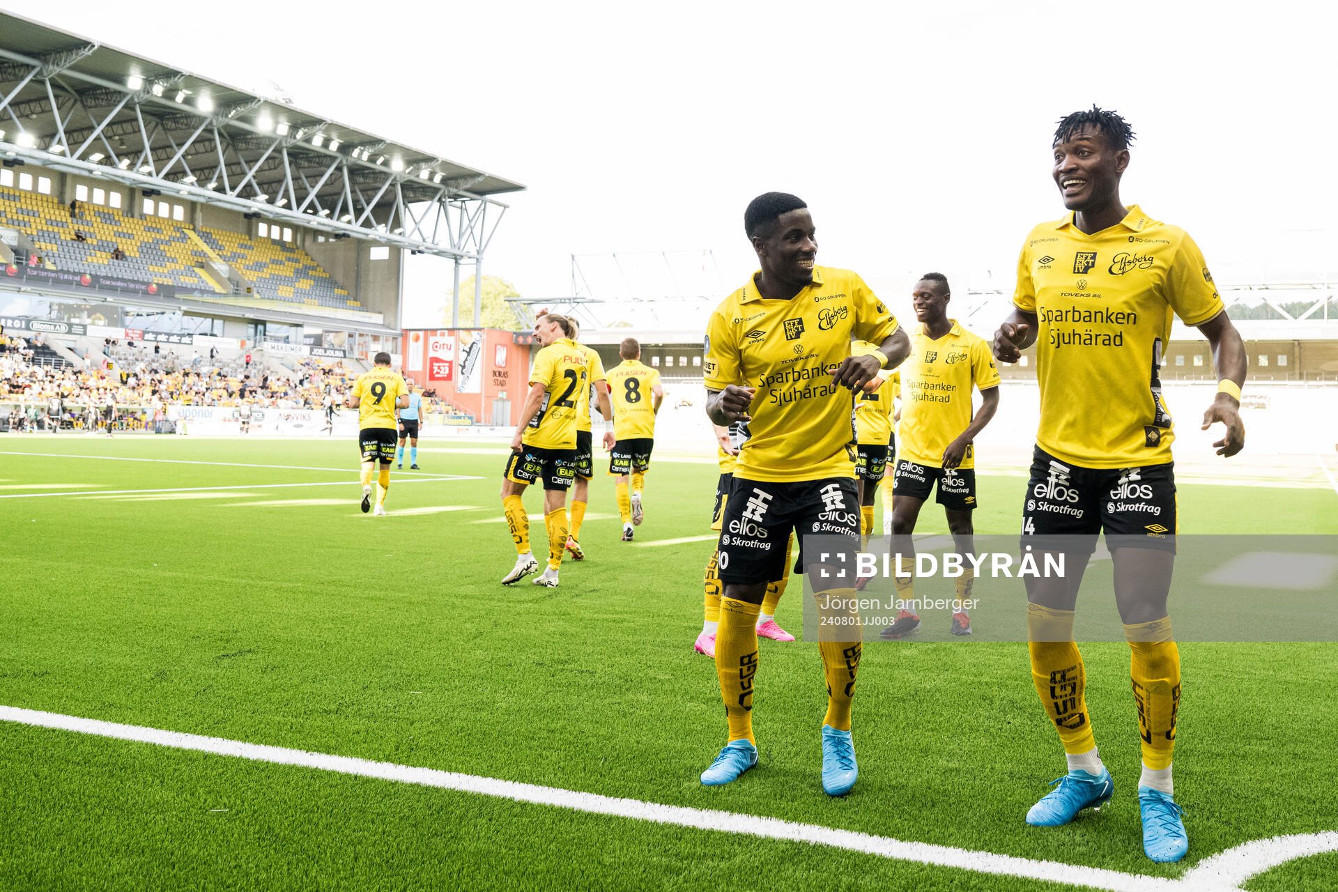 Michael Baidoo and Jalal Abdullai of Elfsborg celebrate the