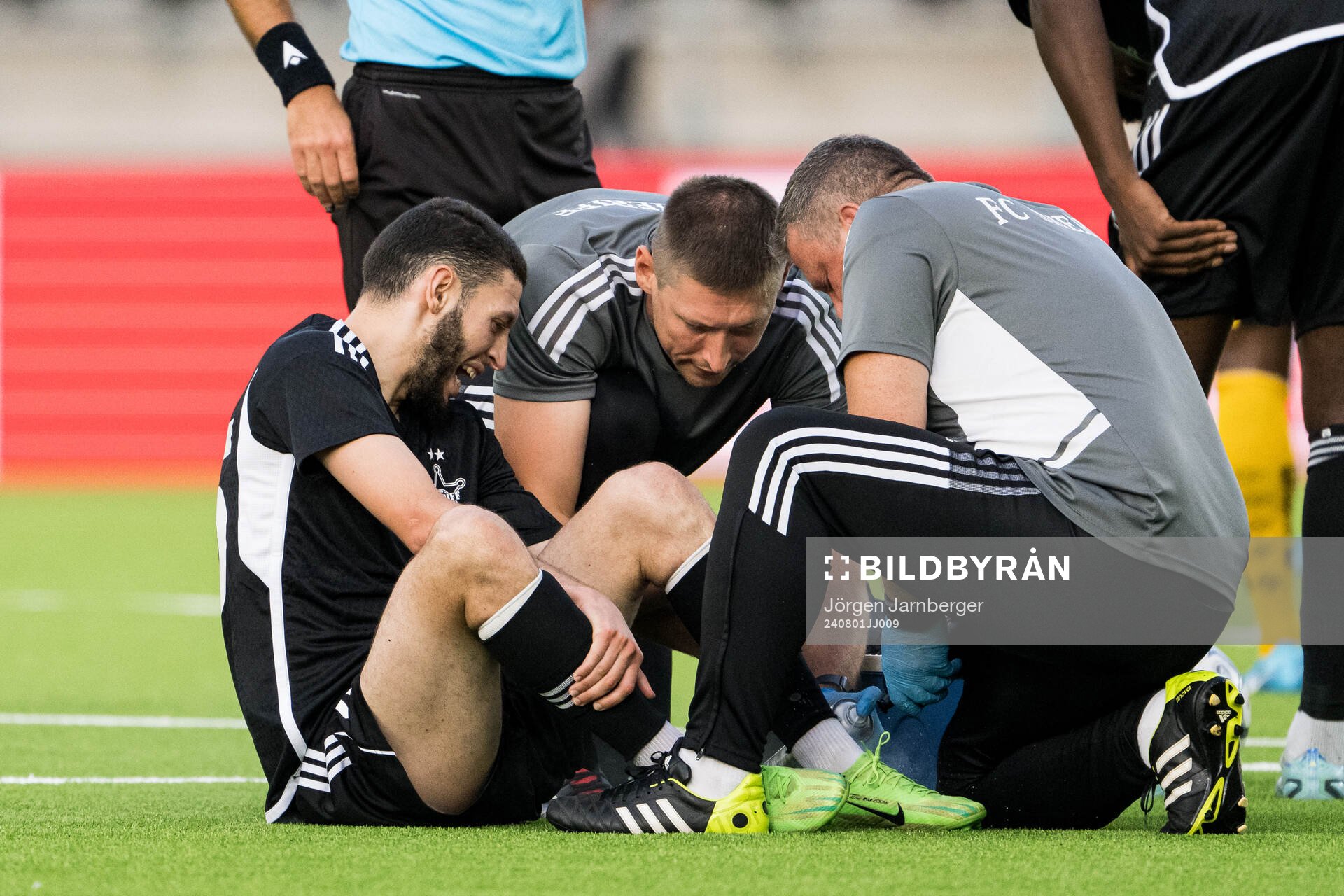 Ayyoub Allach of Sheriff Tiraspol in pain