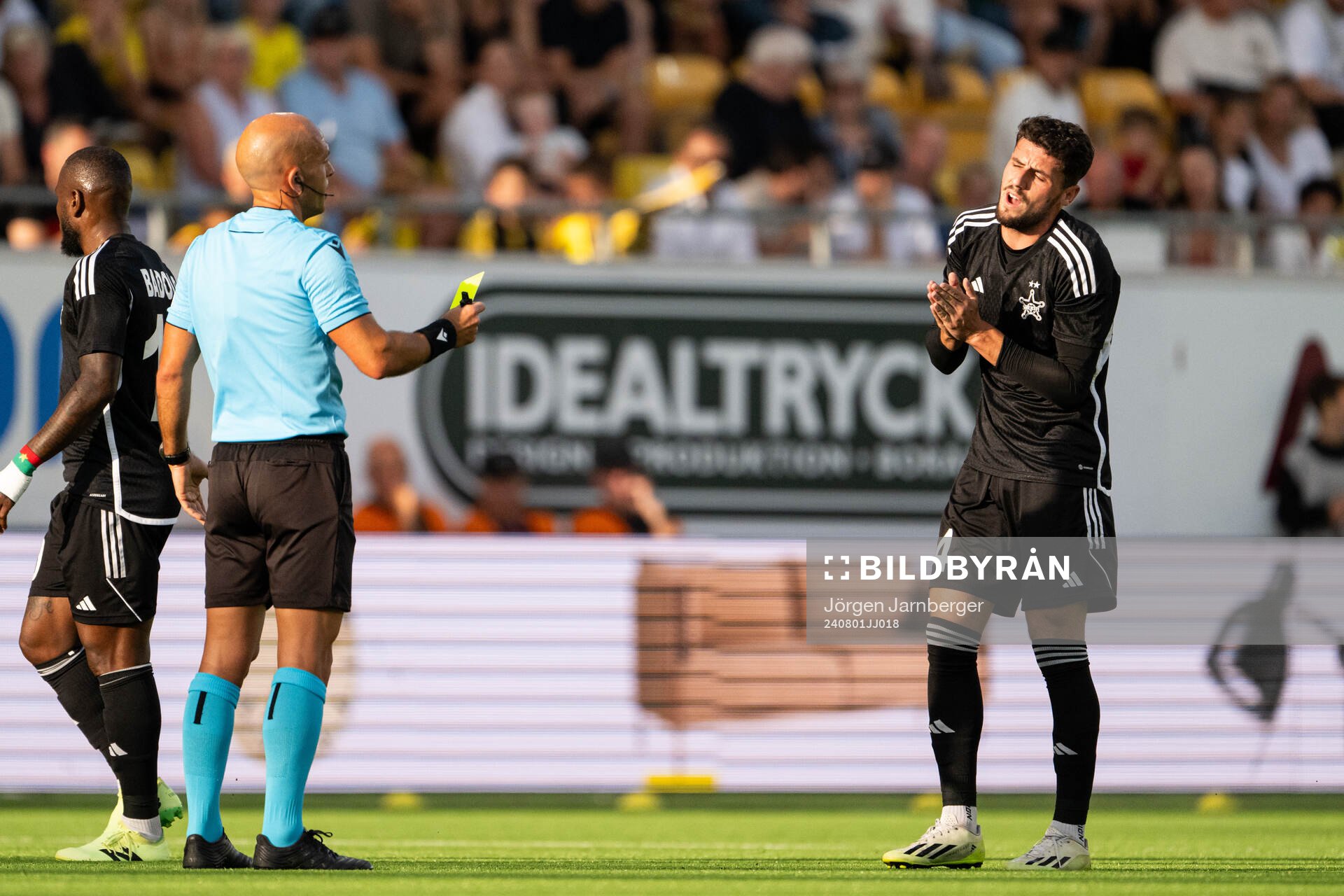 Alesio Mija of Sheriff Tiraspol receive a yellow card