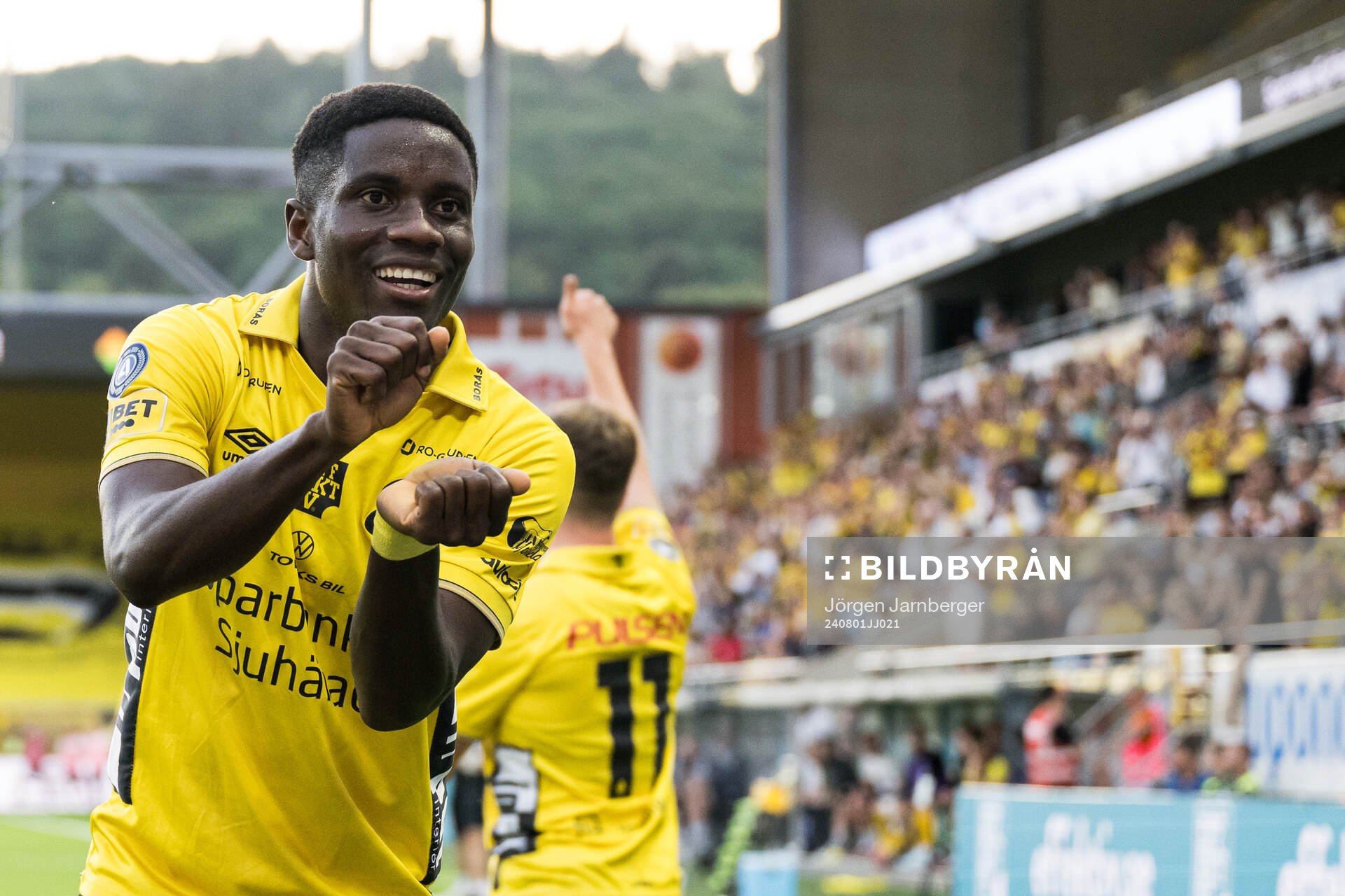 Michael Baidoo of Elfsborg celebrates the 2-0 goal