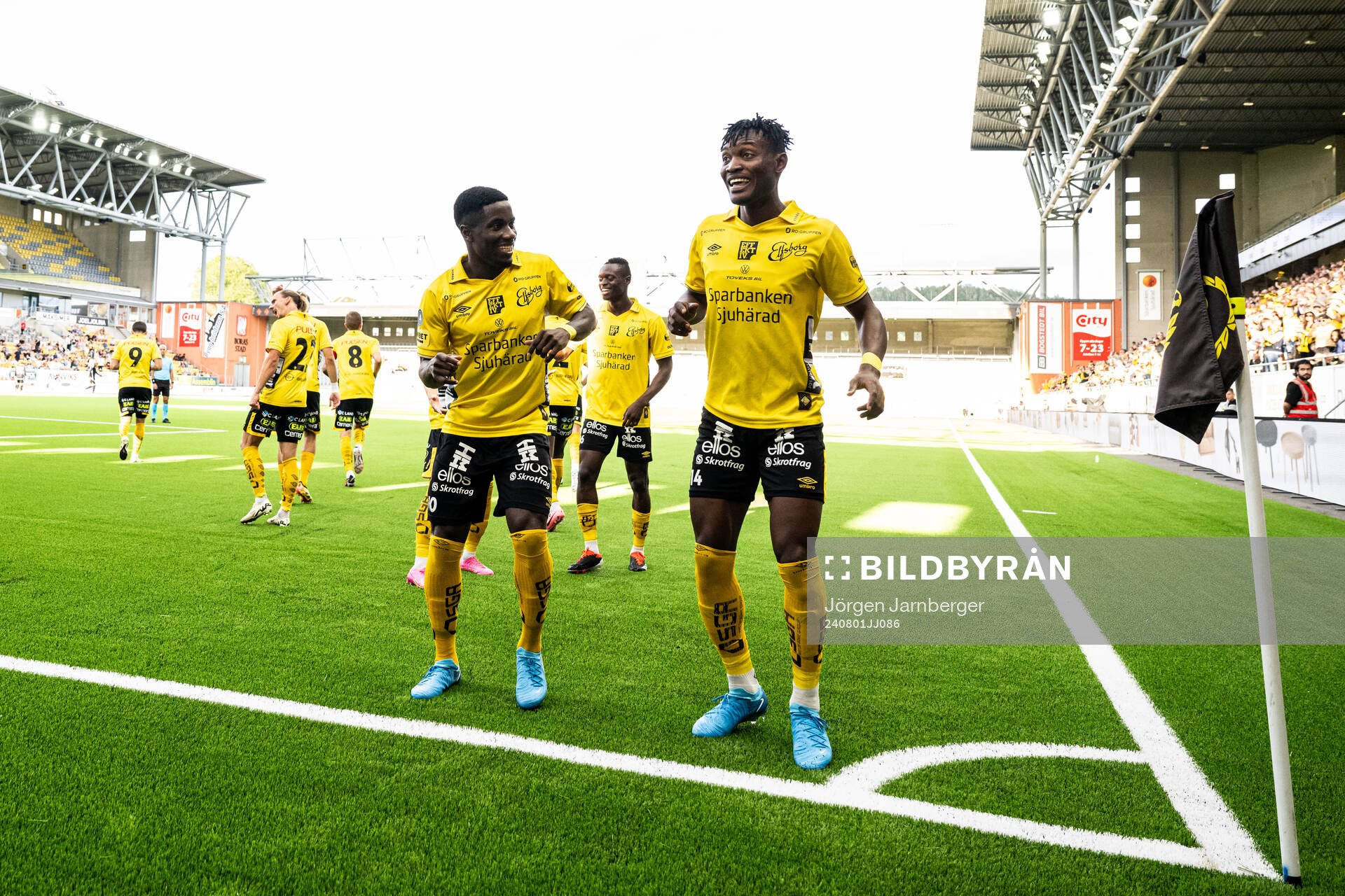 Michael Baidoo and Jalal Abdullai  of Elfsborg celebrate